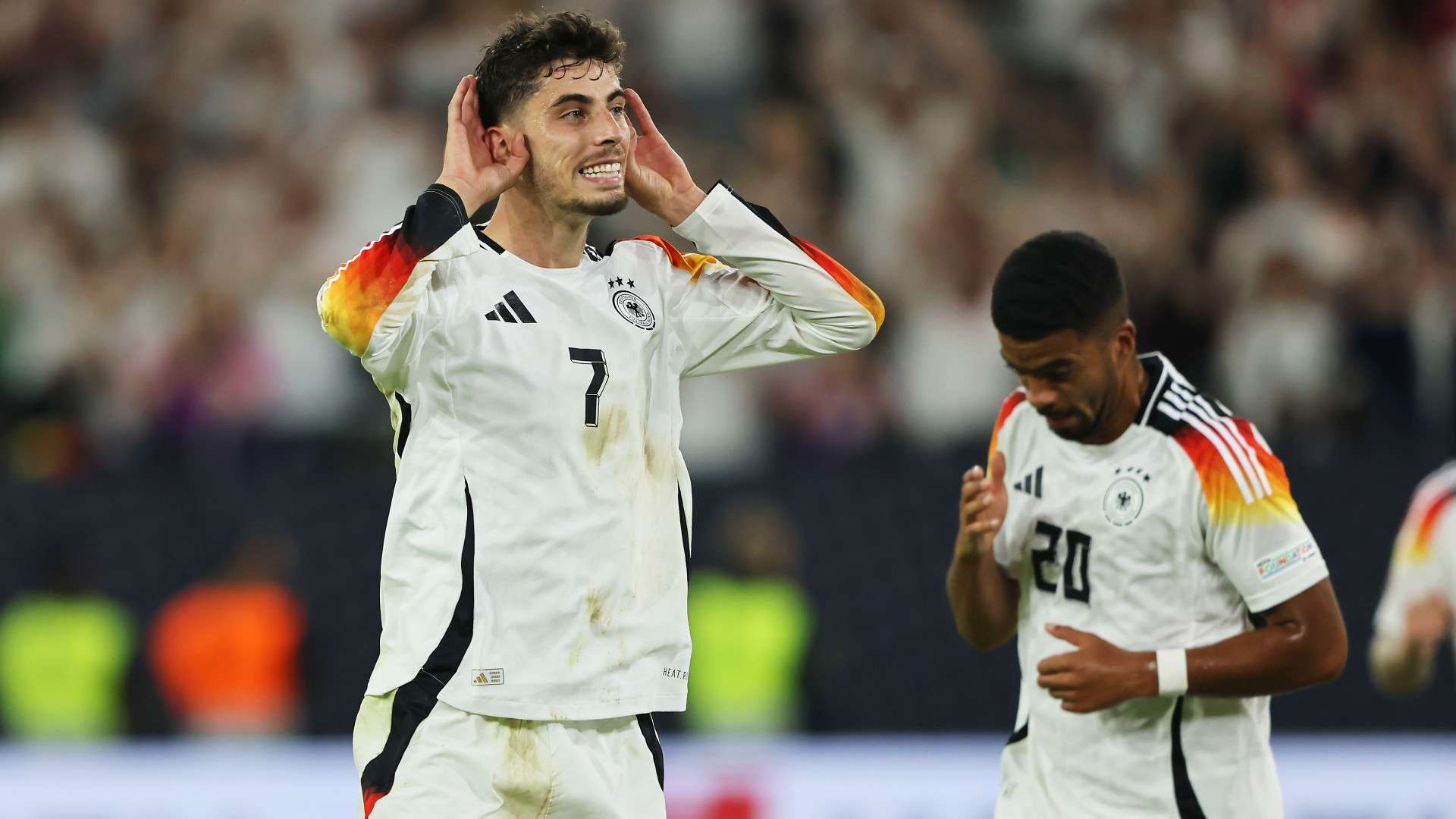 Kai Havertz of Germany celebrates scoring