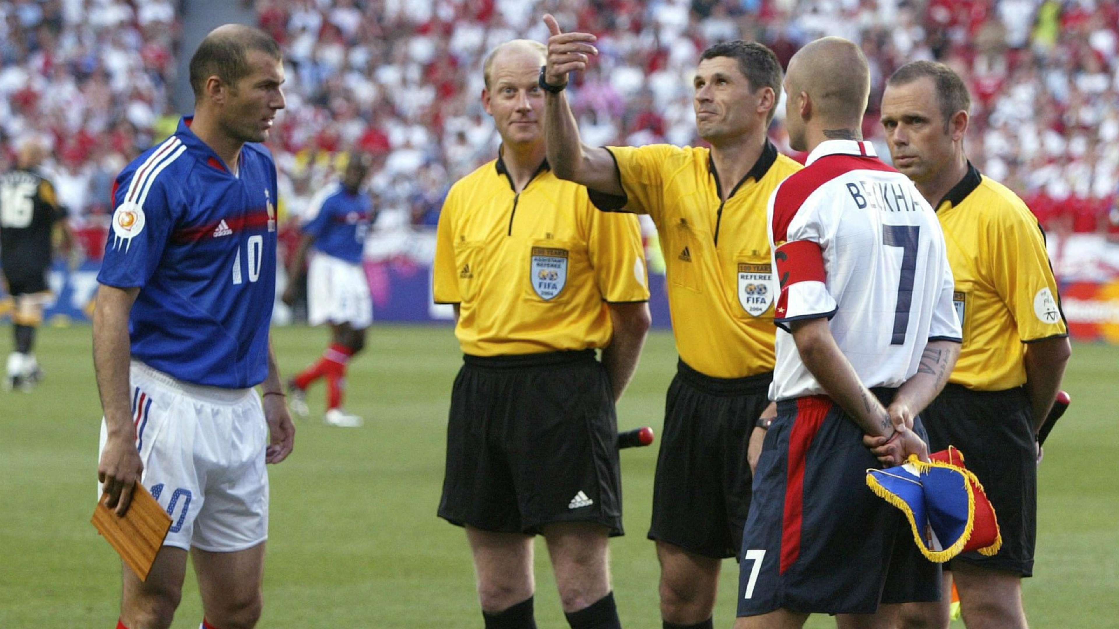 Zinedine Zidane David Beckham France England Euro 2004