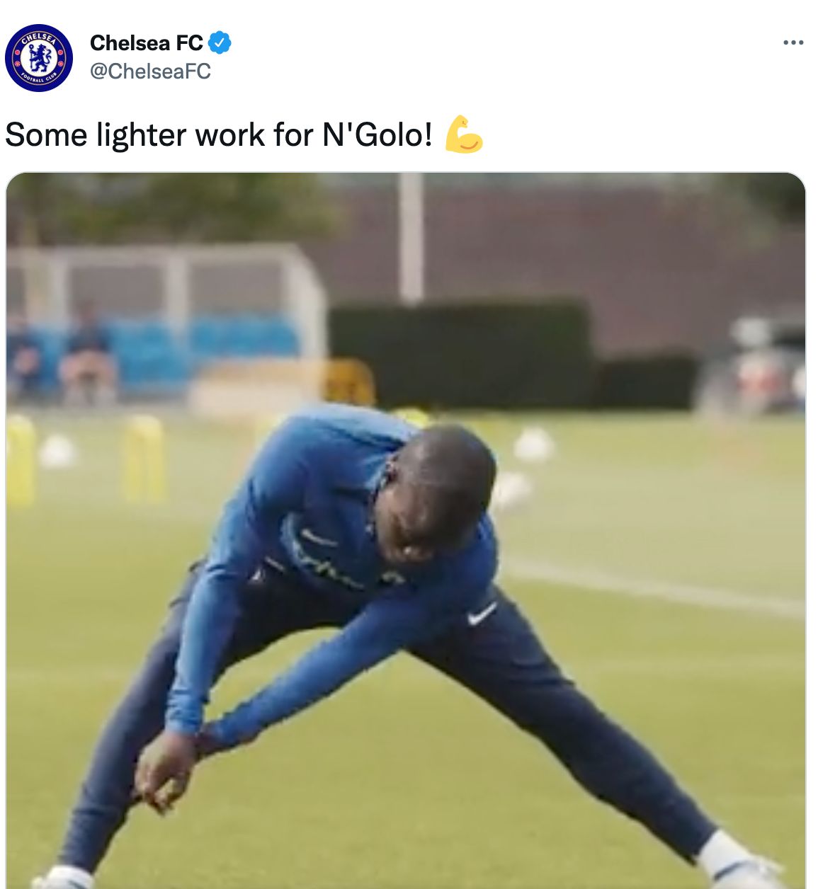 Kante training tweet