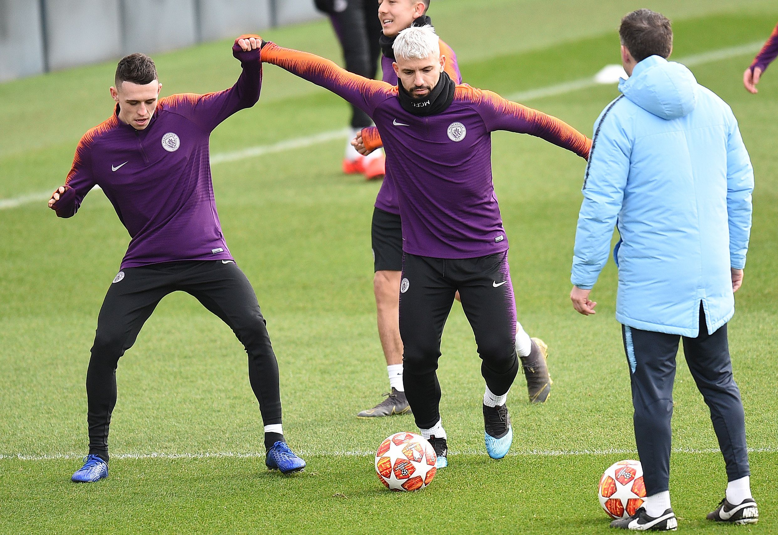 Sergio Aguero in training