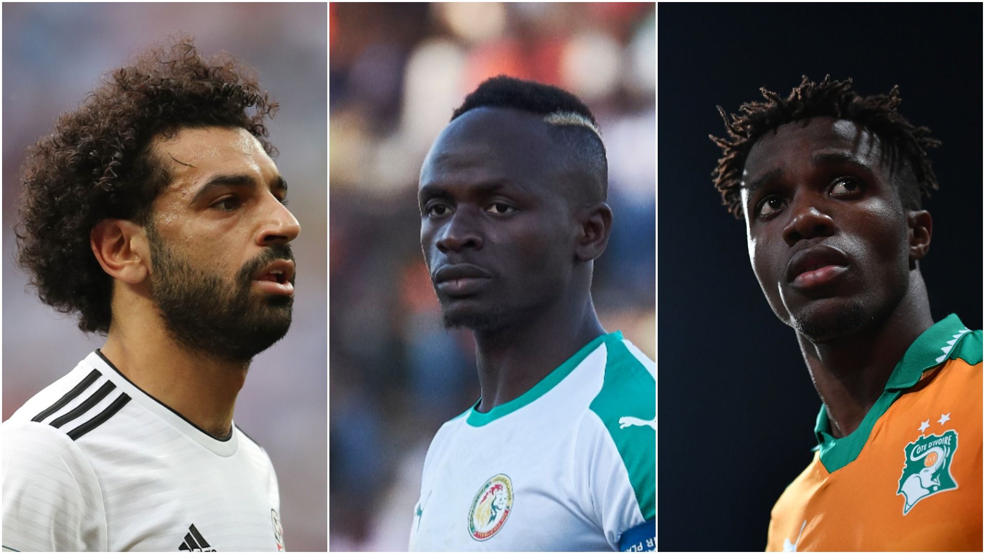 Mohamed Salah, Sadio Mane and Wilfried Zaha