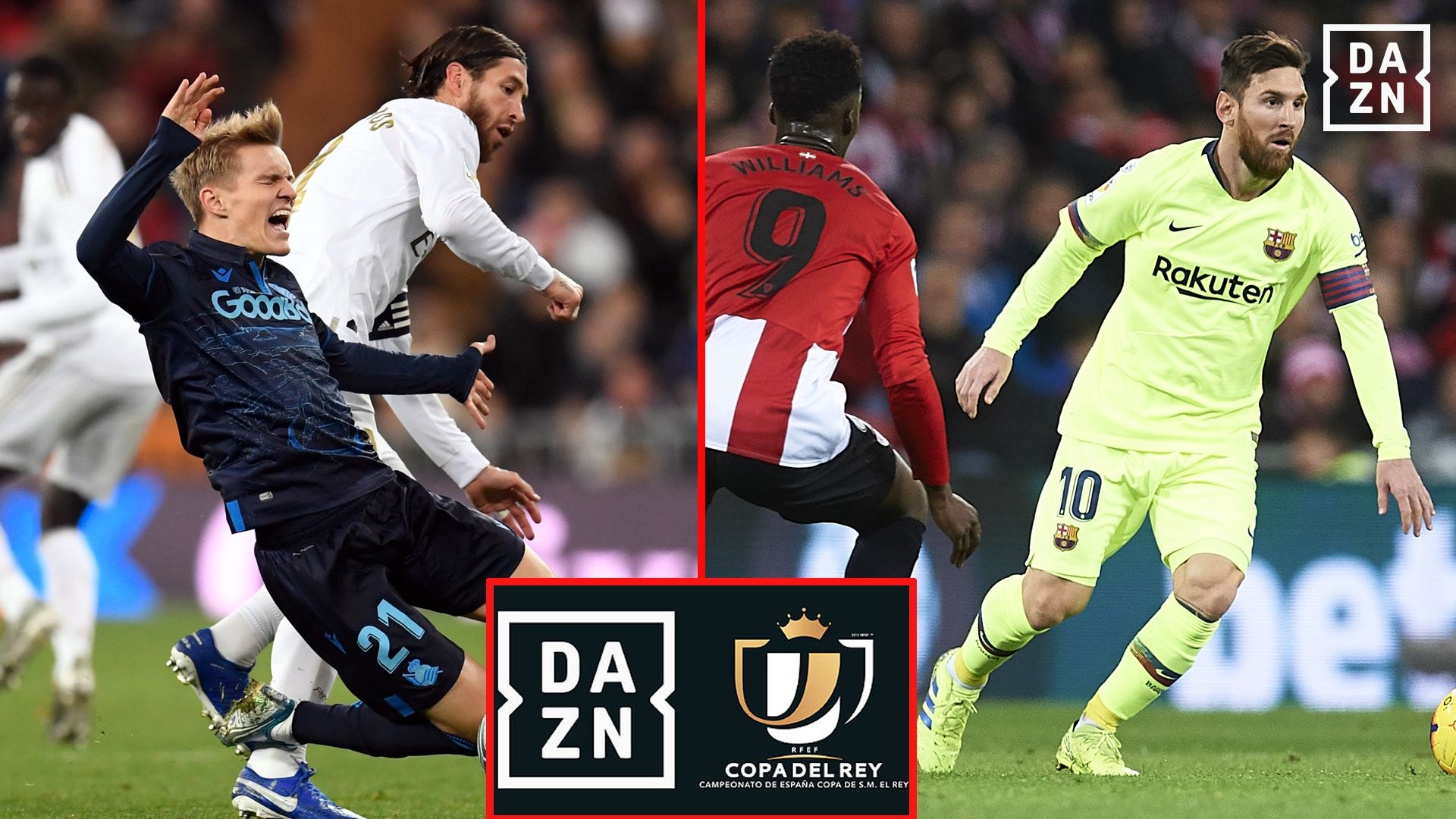 Odegaard y Ramos, Real Sociedad-Real Madrid y Williams y Messi, Athletic-Barcelona