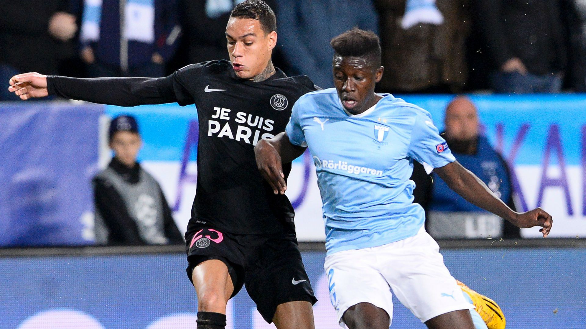Gregory Van der Wiel Pa Konate Malmo PSG UEFA Champions League 25112015
