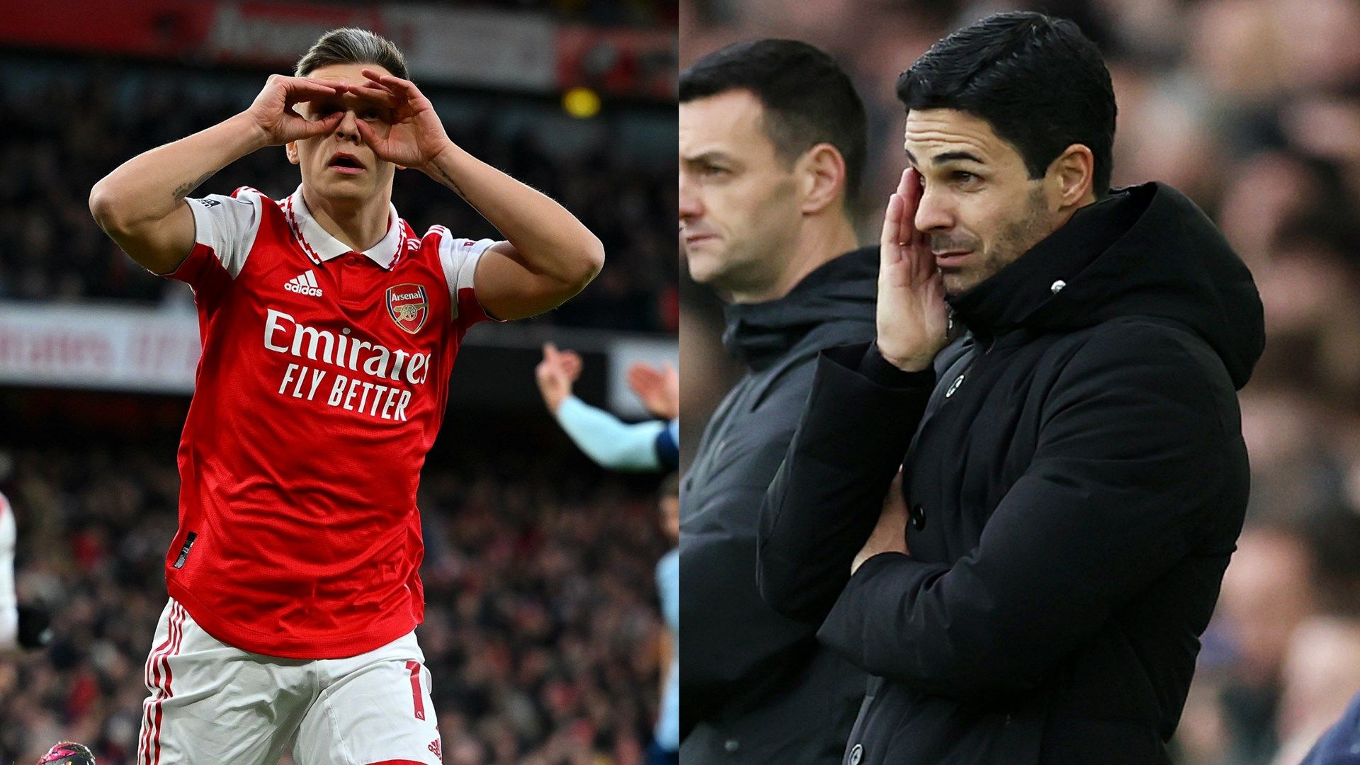 Leandro Trossard Mikel Arteta Arsenal GFX