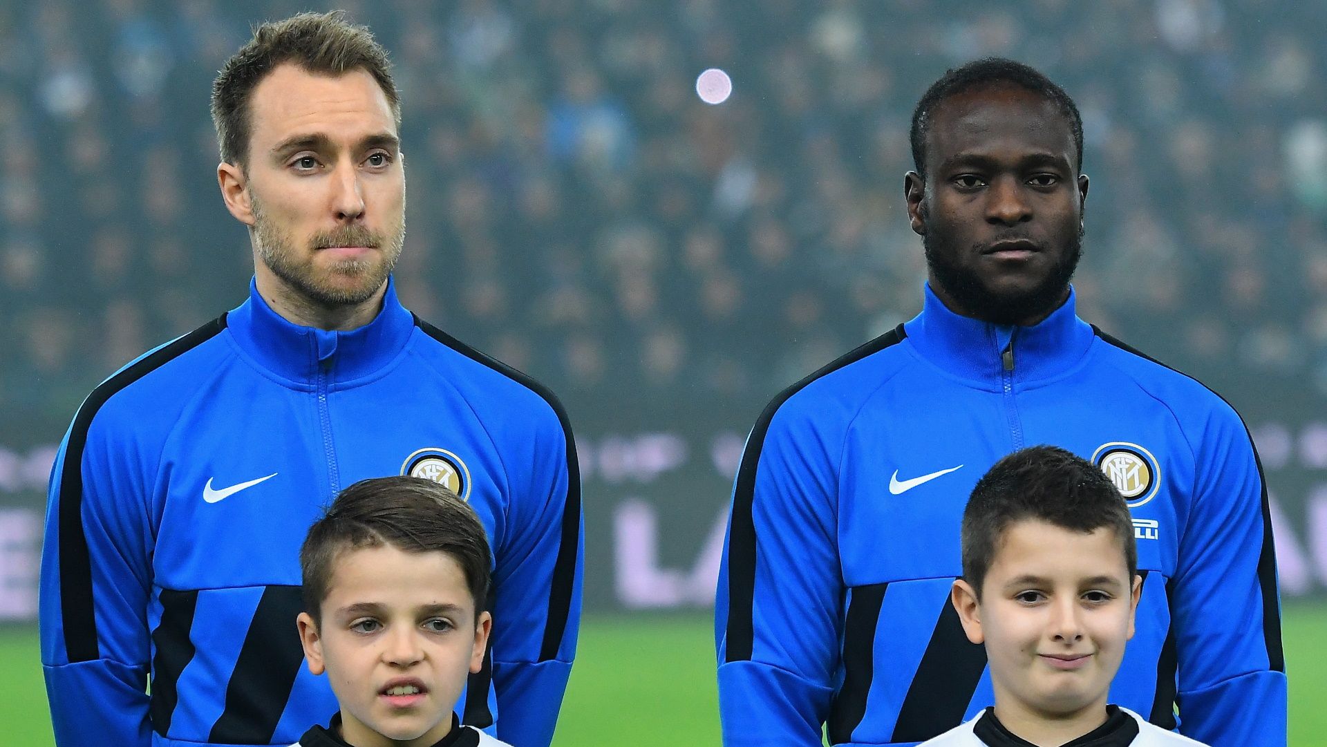 Christian Eriksen and Victor Moses of Internazionale