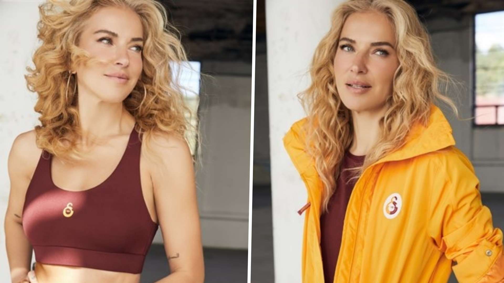 Burcu Esmersoy with Galatasaray x Biondina collection