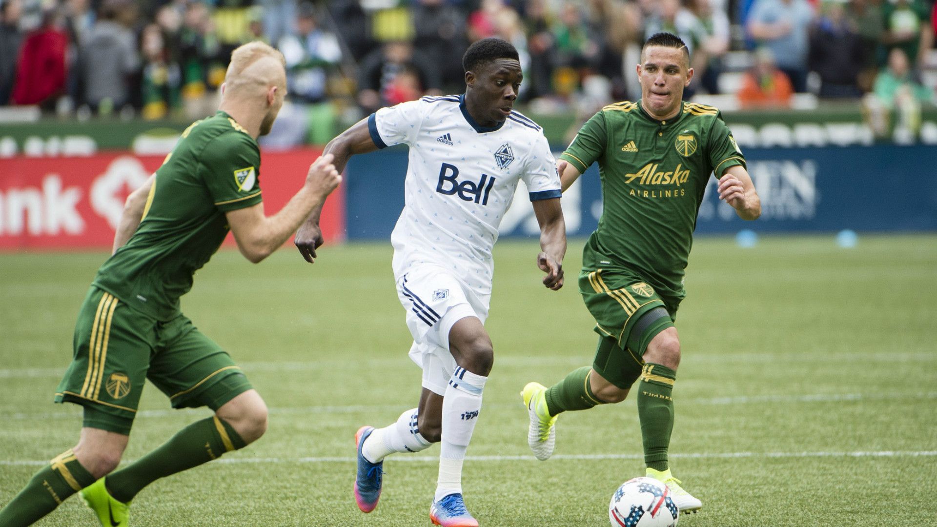 Alphonso Davies David Guzman Portland Vancouver 04222017