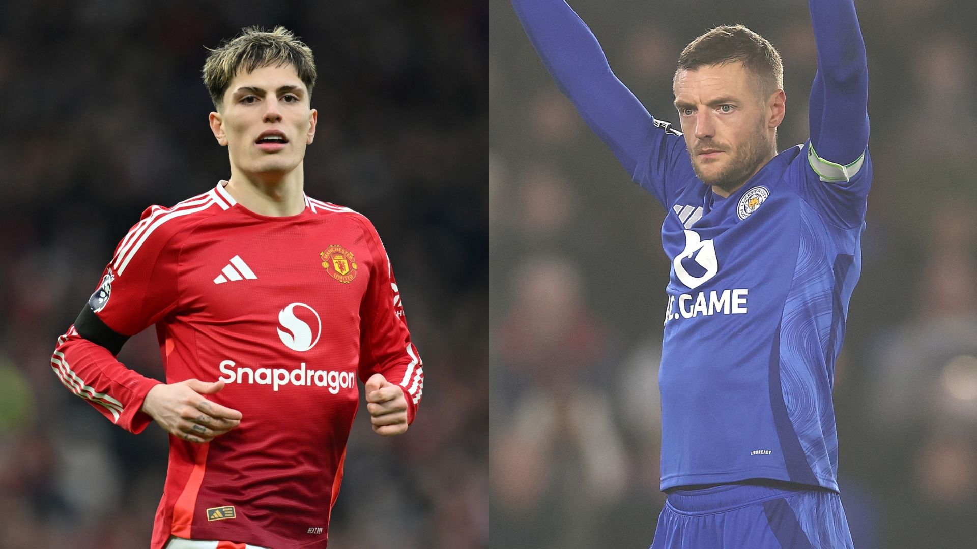 Alejandro Garnacho Man Utd Jamie Vardy Leicester