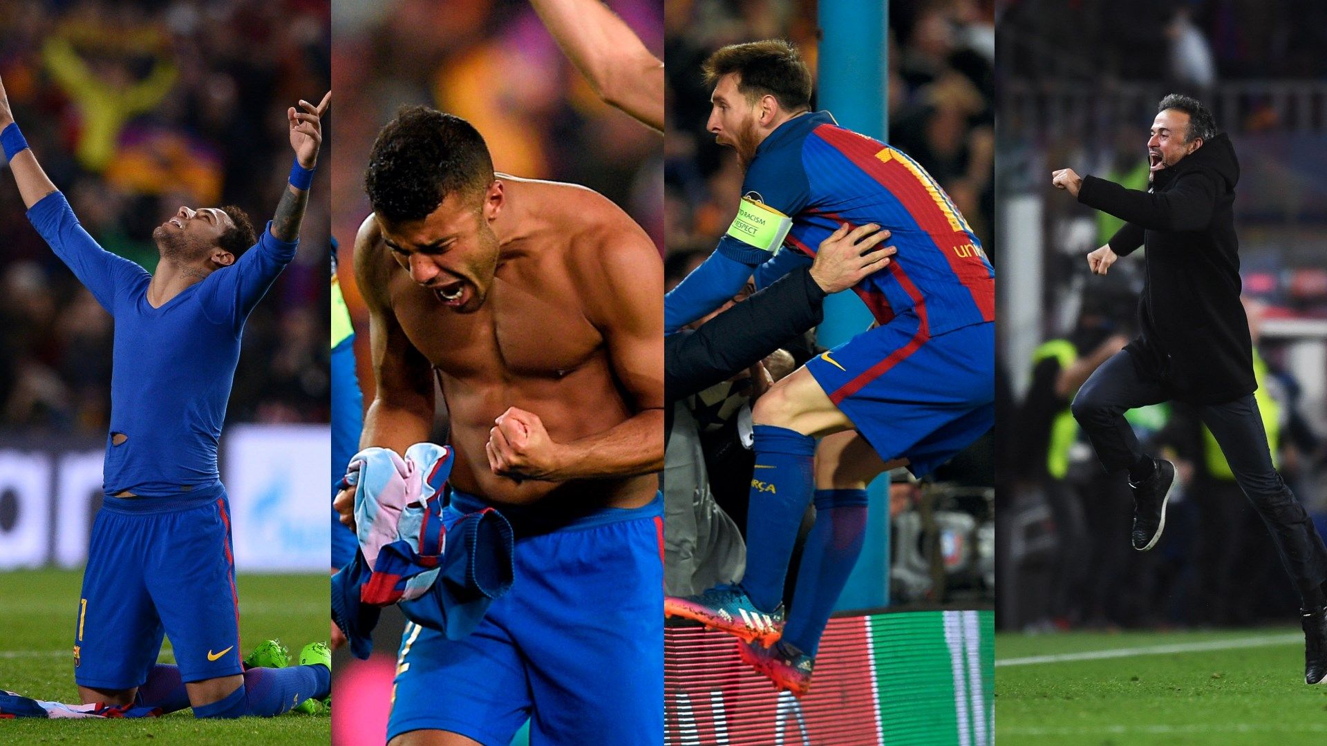 Rafinha, Neymar, Lionel Messi, Luis Enrique GFX