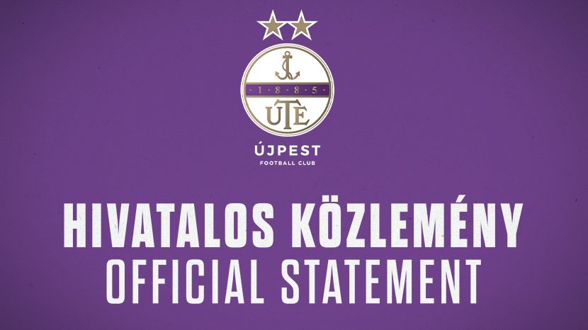 Újpest FC hivatalos közlemény