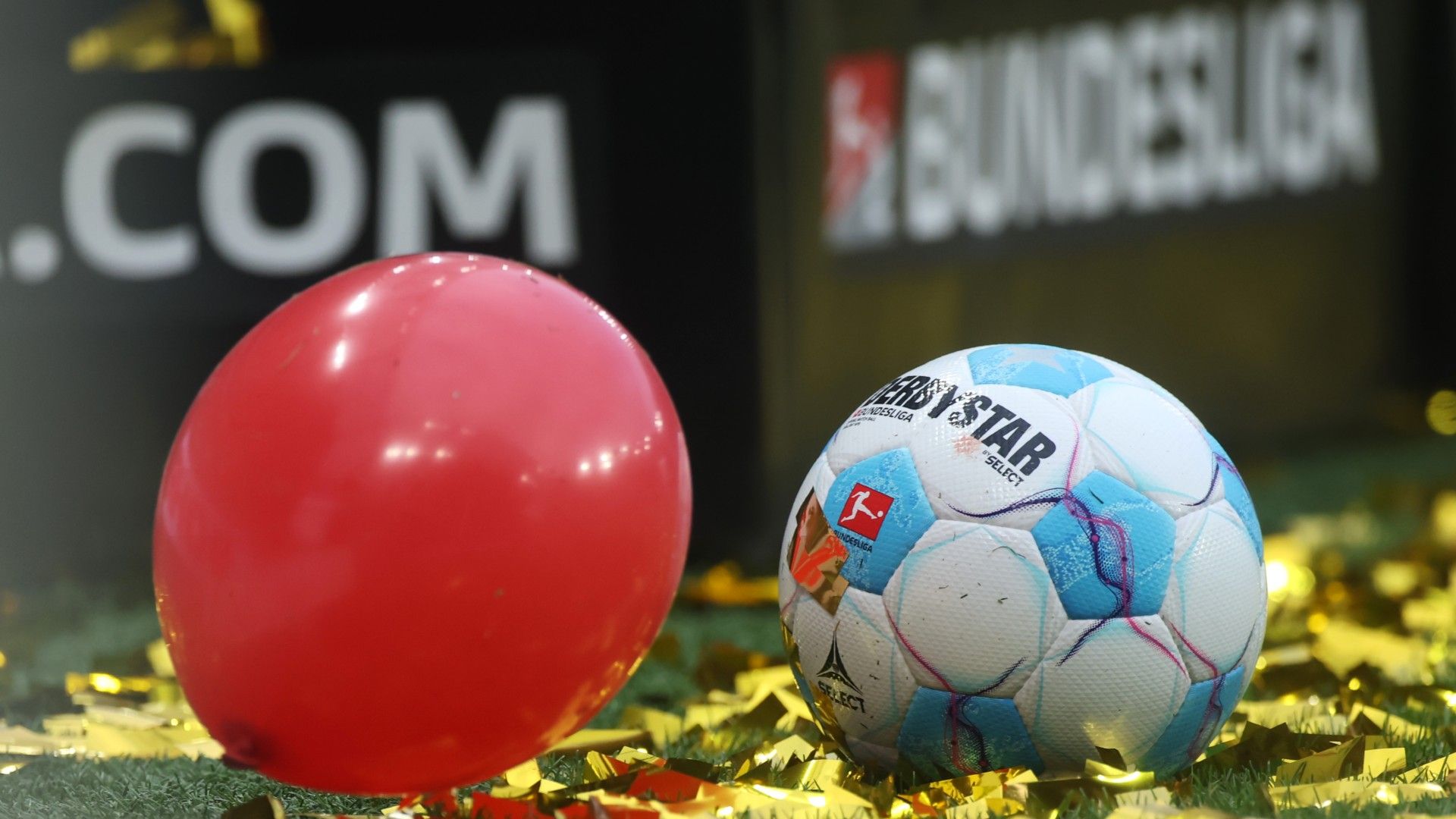 A detailed view of the official Select Derbystar match ball 