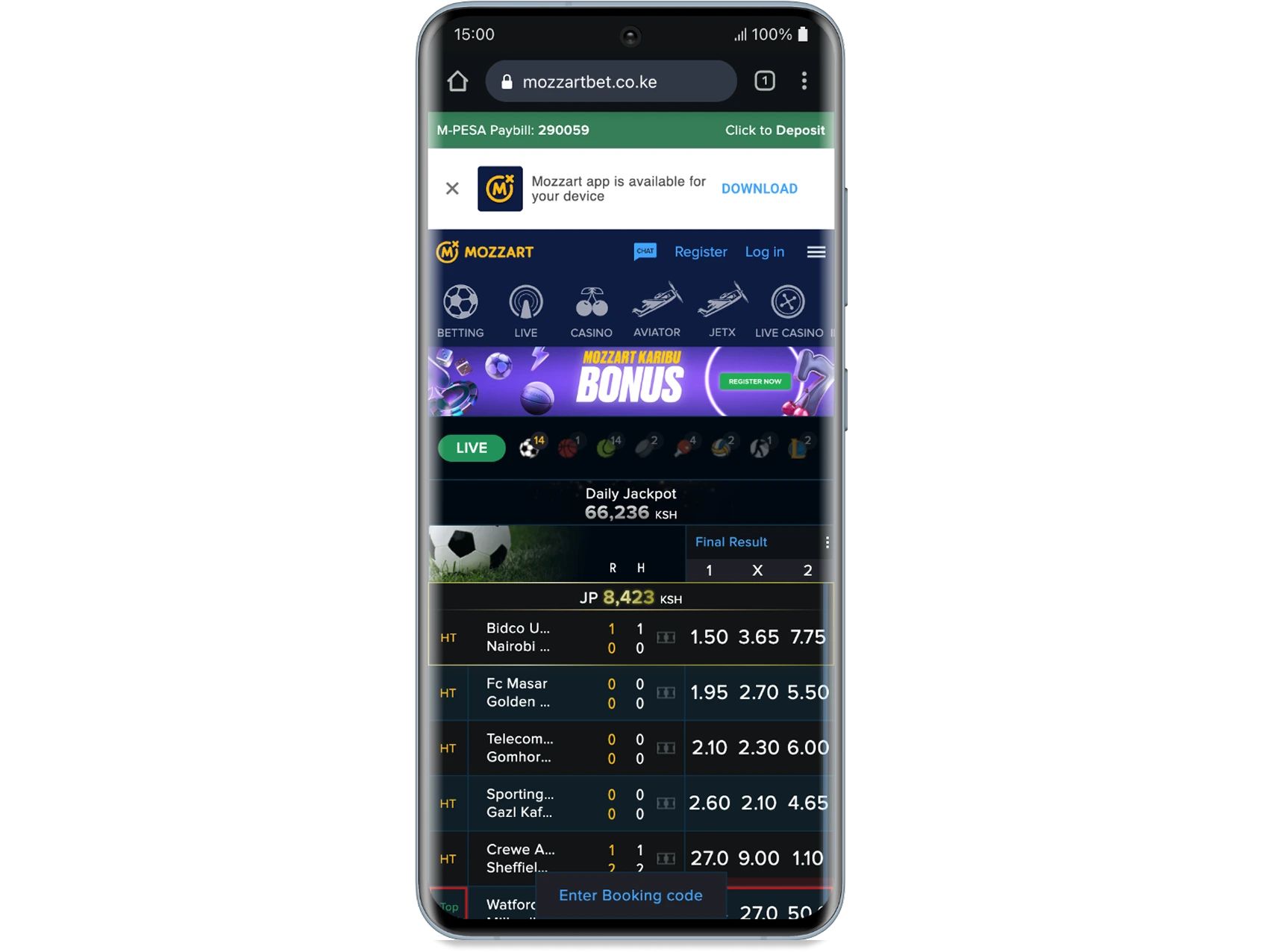 Mozzartbet kenya mobile homepage