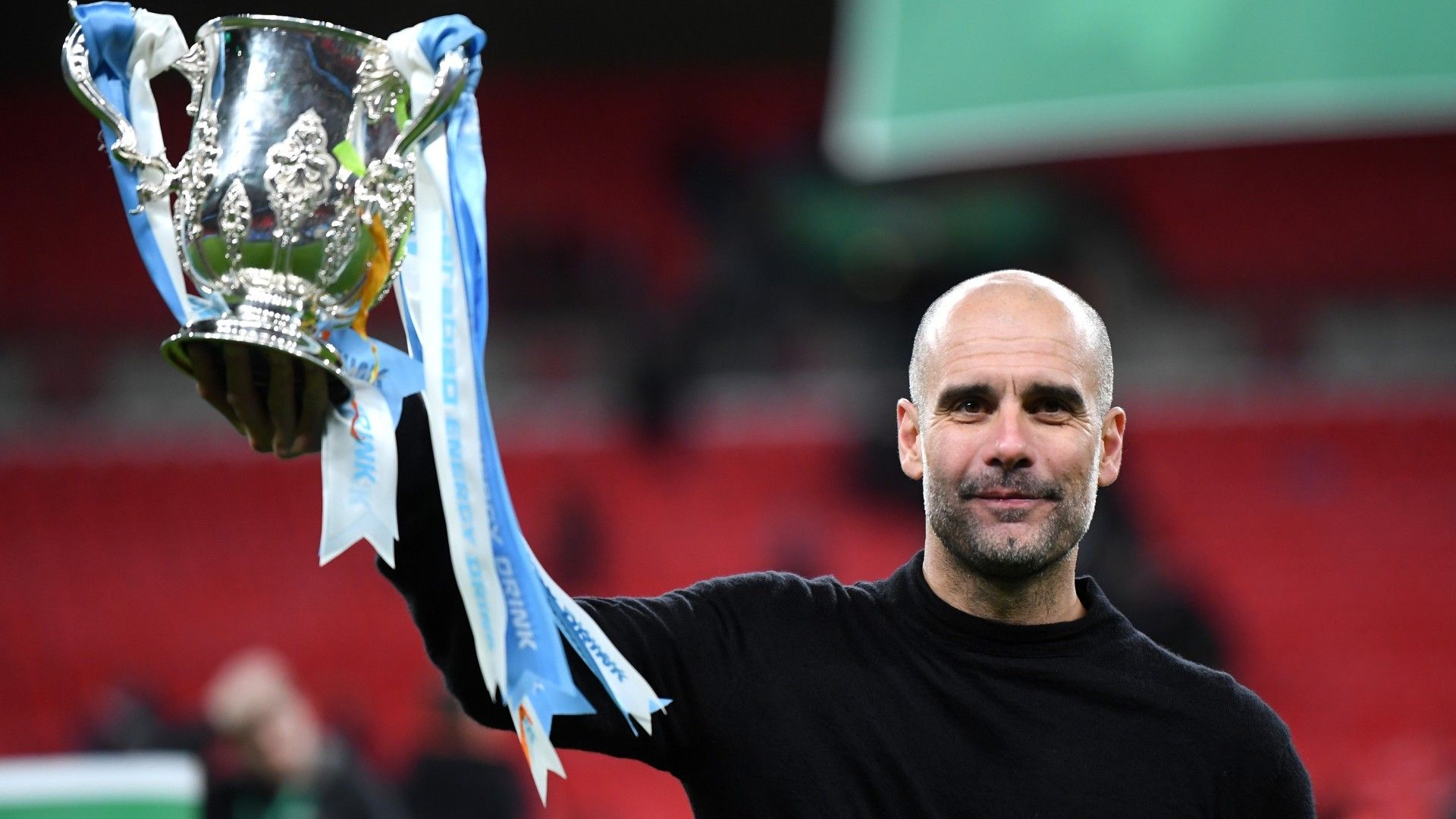 Pep Guardiola Carbao Cup trophy 2020