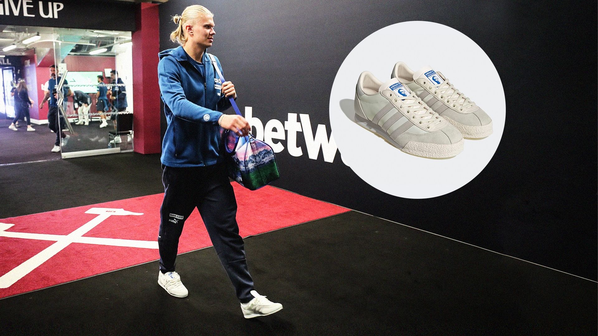 Haaland wearing adidas Spezial x Liam Gallagher