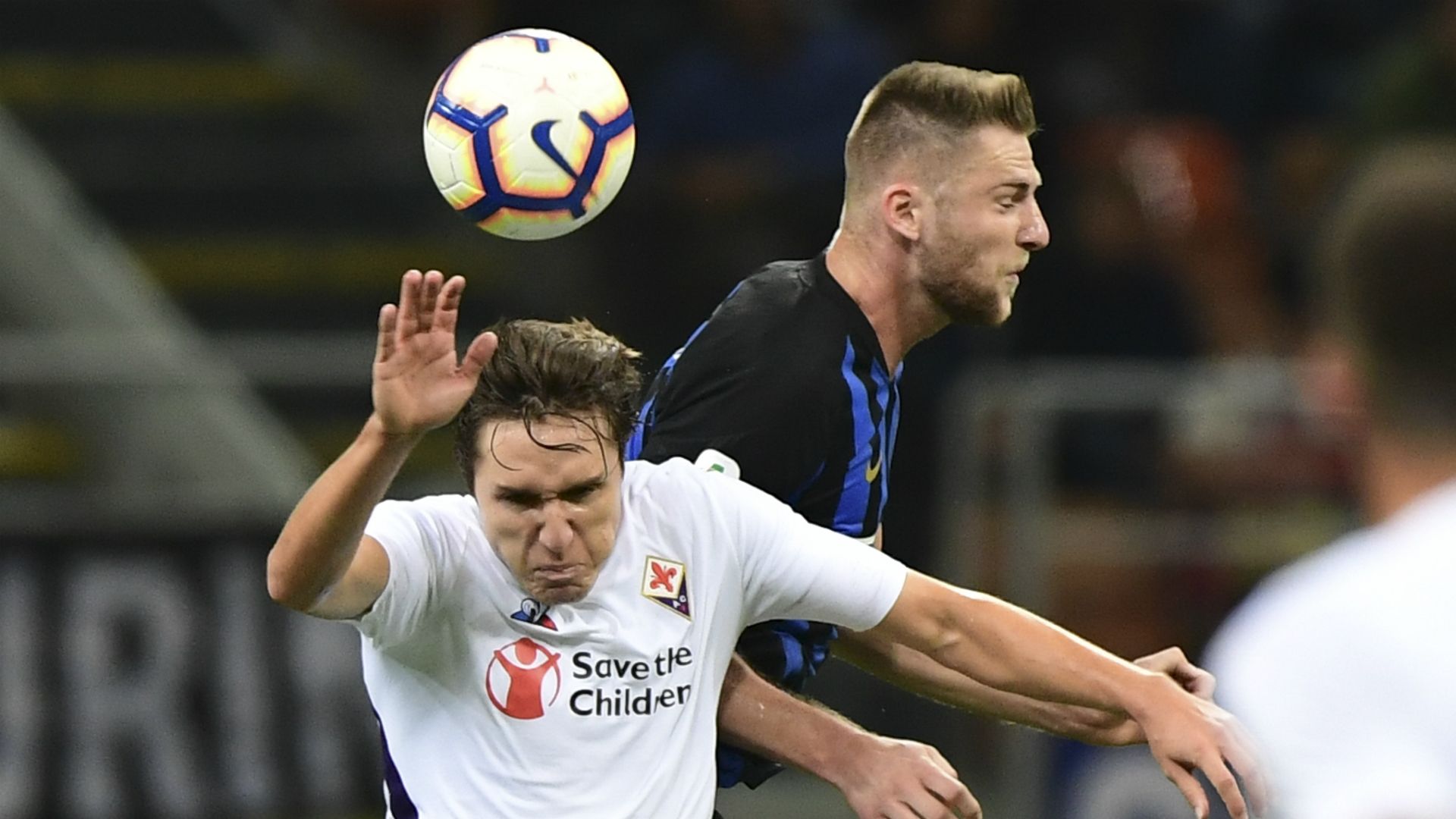 Federico Chiesa Milan Skriniar Inter Fiorentina Serie A