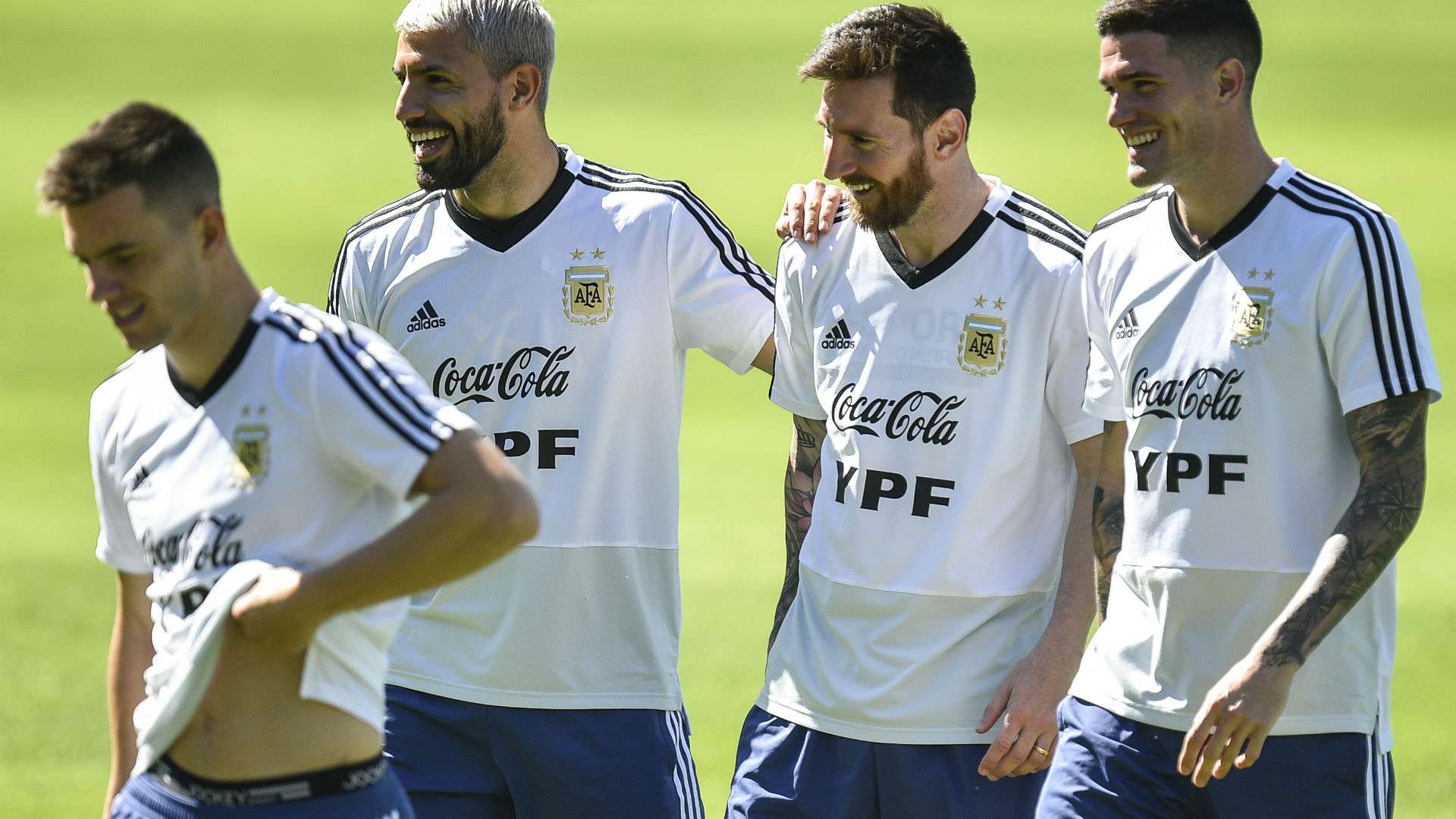 Lo Celso Aguero Messi De Paul Entrenamiento Seleccion Argentina Belo Horizonte Copa America