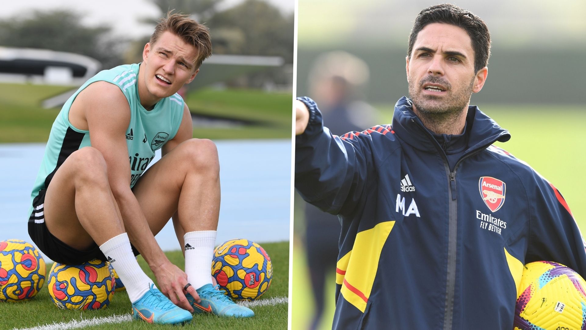 Martin Odegaard Mikel Arteta Arsenal GFX