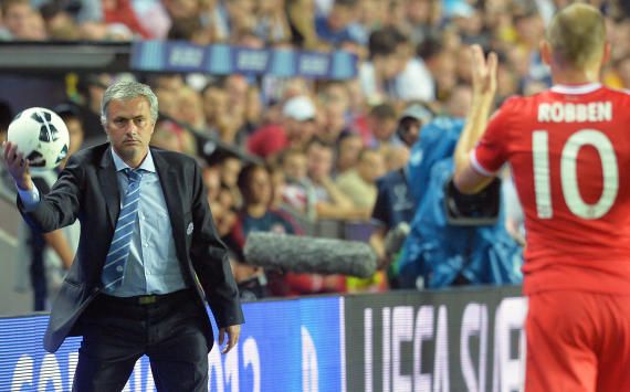 Jose Mourinho and Arjen Robben, FC Chelsea vs Bayern Munich, Super Cup, 083013