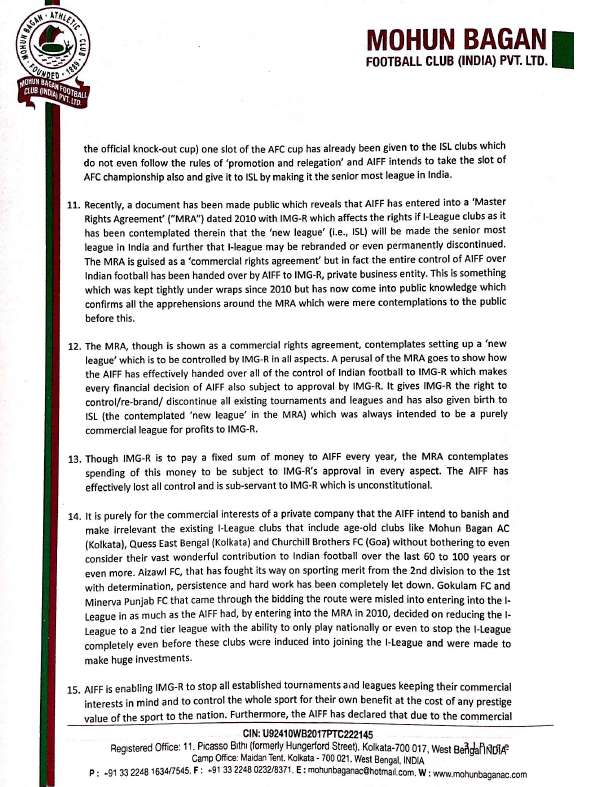 Page 3 - Mohun Bagan letter to PM Modi
