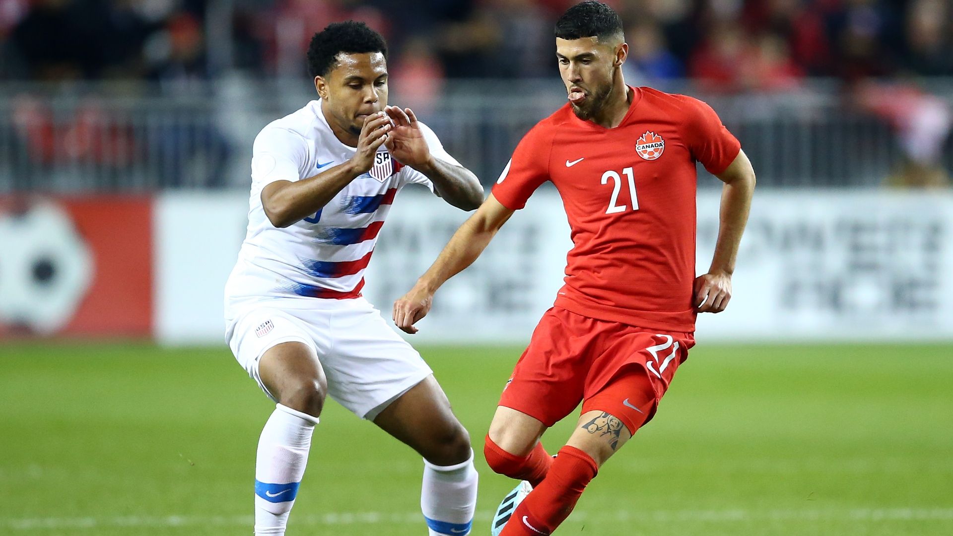 Weston McKennie USMNT Jonathan Osorio Canada