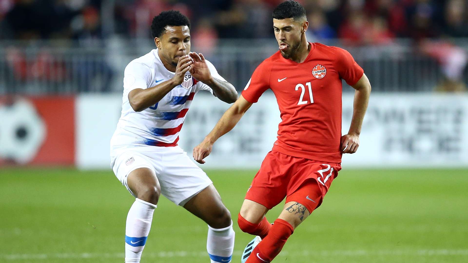Weston McKennie USMNT Jonathan Osorio Canada