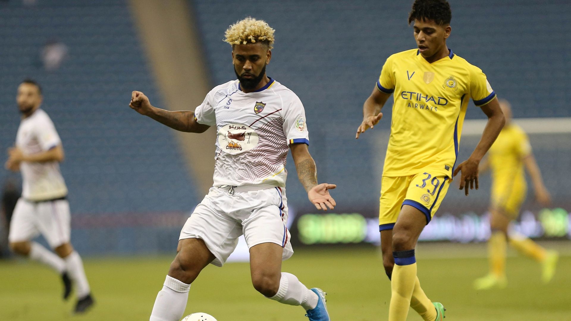 Abdulrahman Al Dosari (L) Luiz Felipe Moralha (R) Al Nassr Al Hazem SPL 20 September 2019