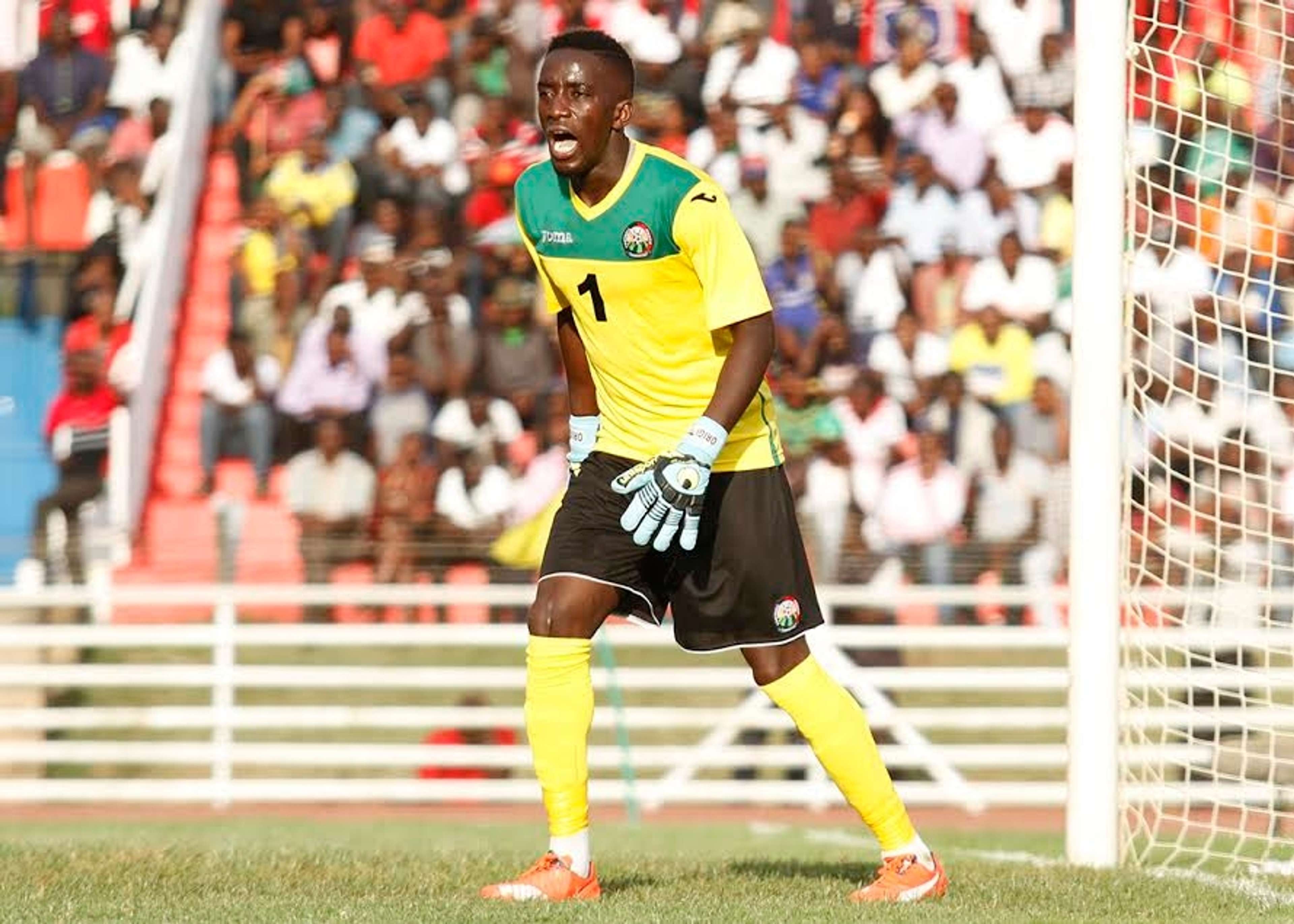 Goalkeeper Arnold Origi reacts as Harambee Stars lose to Zambia's Chipolopolo on Sunday