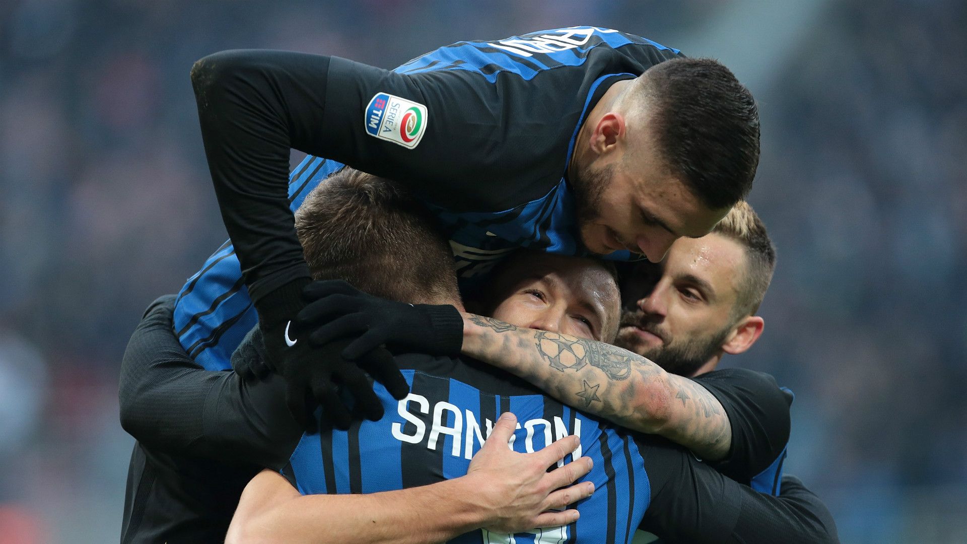 Inter celebrating Chievo Serie A