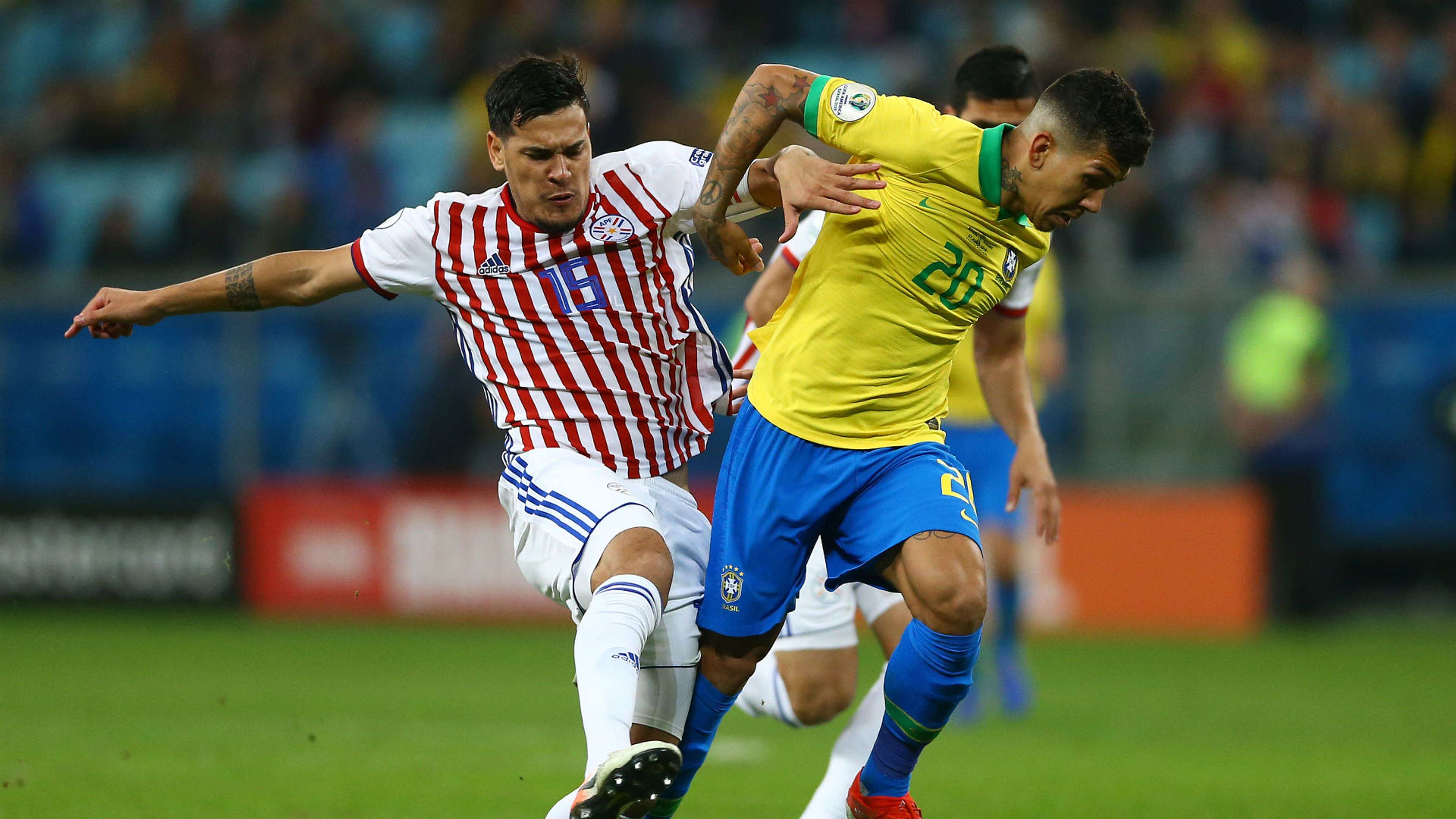 Roberto Firmino Gustavo Gomez Brazil Paraguay Copa America 2019