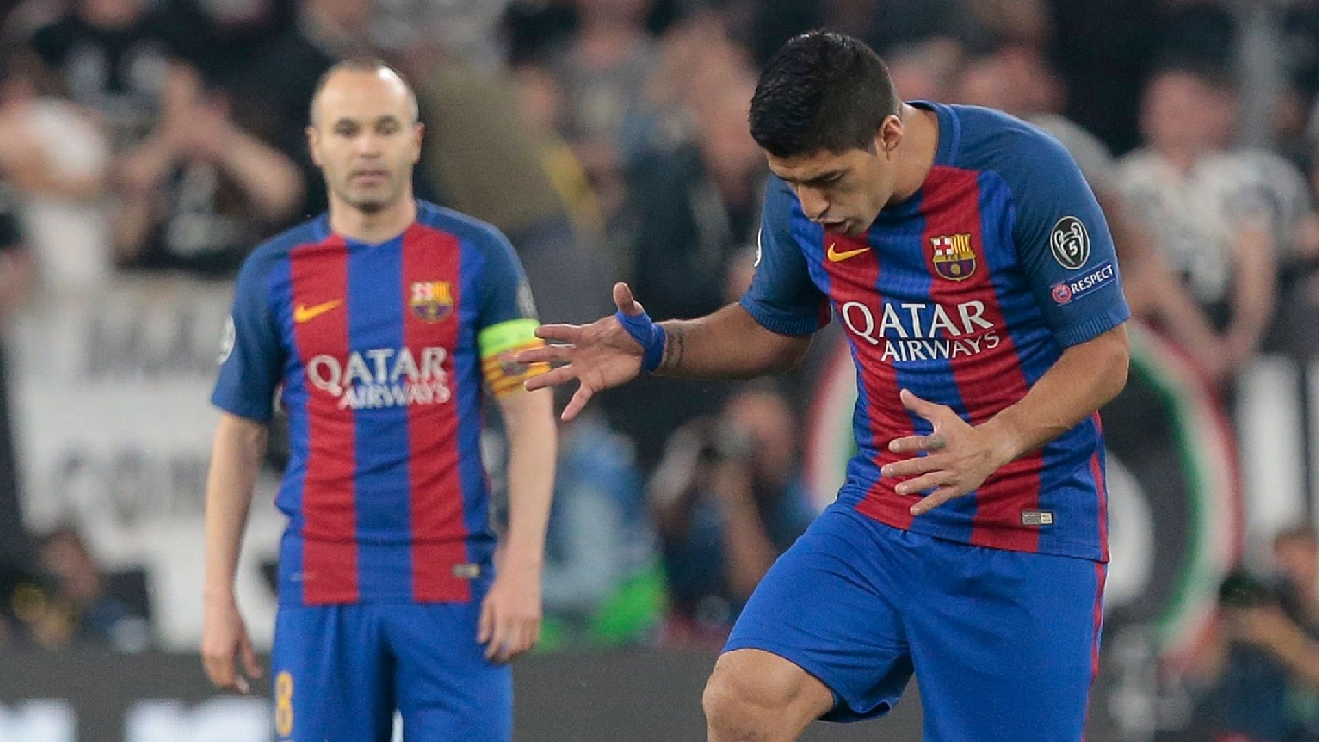 Luis Suarez Andres Iniesta Juventus Barcelona UCL 11042017