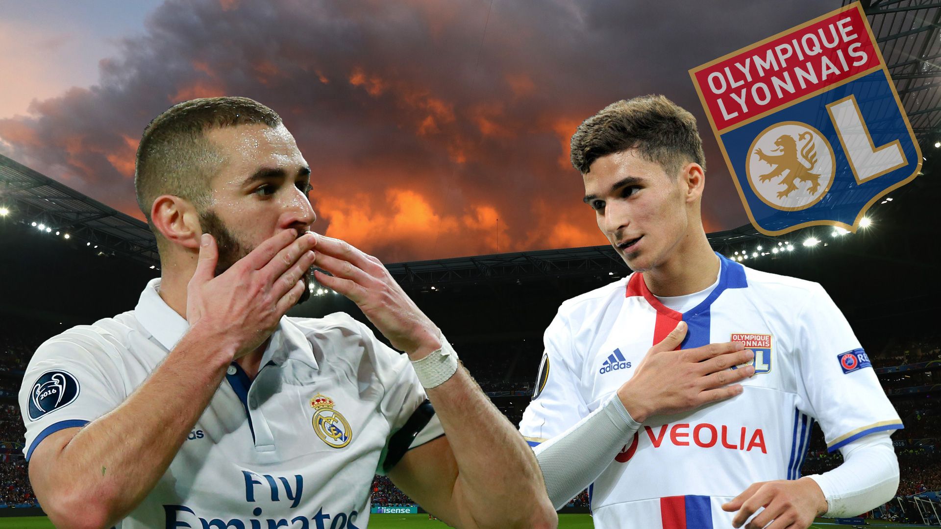 Houssem Aouar Lyon Karim Benzema Real Madrid 18052017