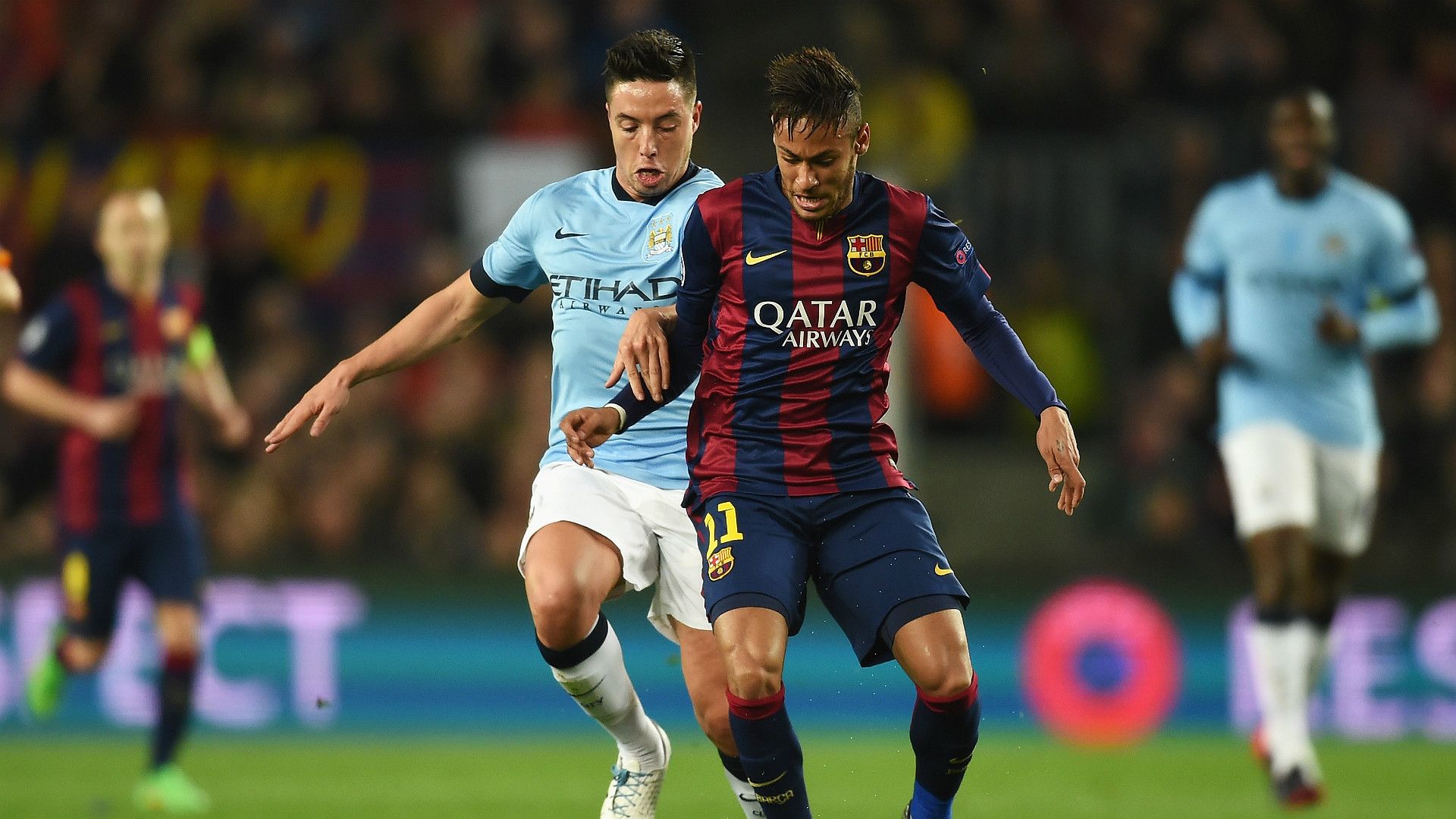 Samir Nasri Neymar Barcelona Manchester City UEFA Champions League 18032015