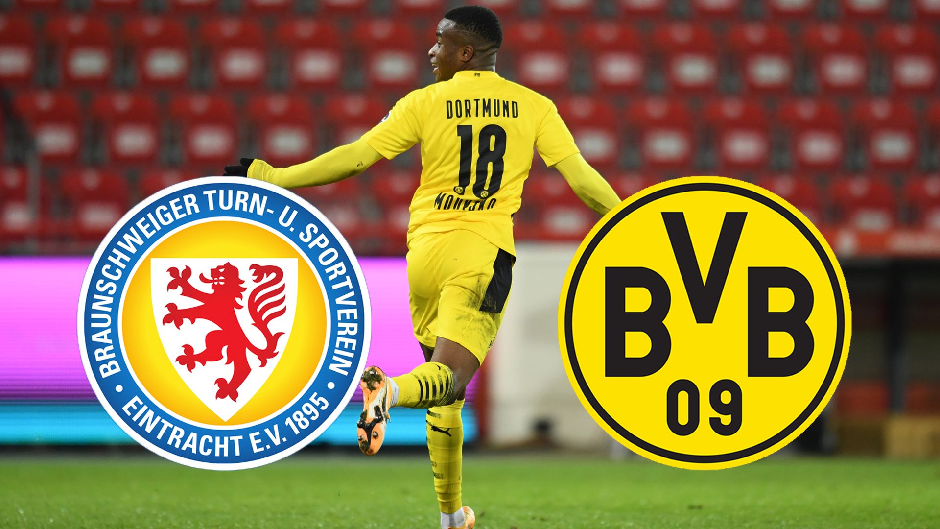 Header BVB Braunschweig moukoko youssoufa borussia dortmund 2020 jubel tv live-stream