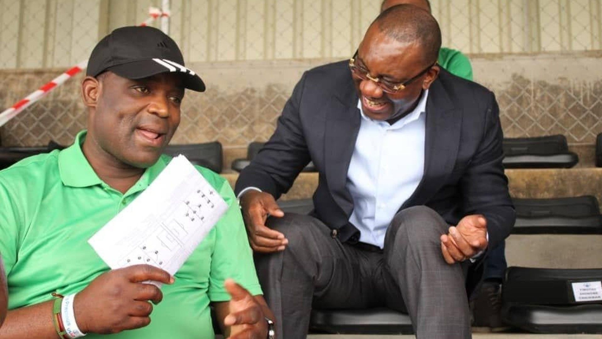 Zambia FA President Andrew Kamanga and Kabugo.