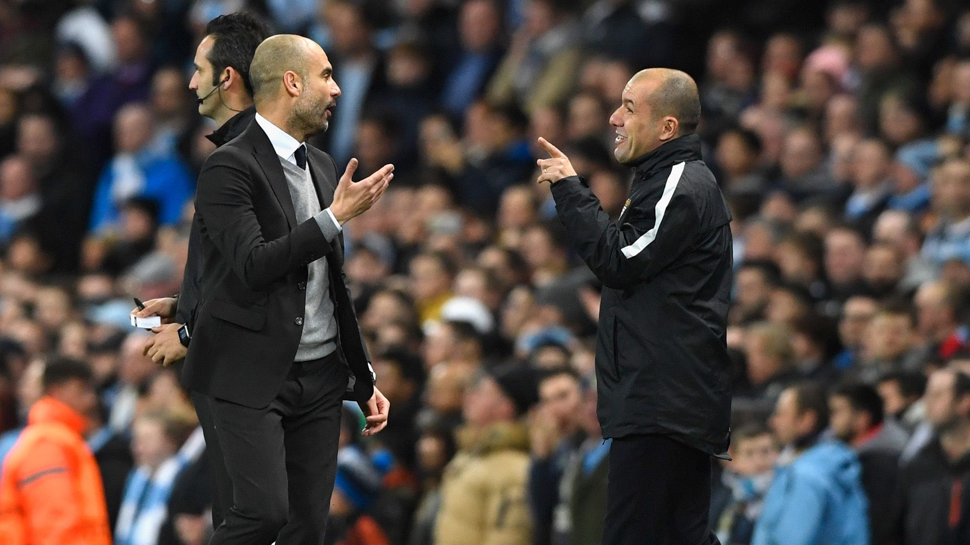 Leonardo Jardim Pep Guardiola Manchester City Monaco Champions League 21022017