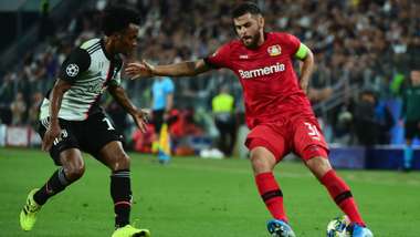 Kevin Volland Juan Cuadrado Juventus-Bayer Leverkusen Champions Lague 2019/2020
