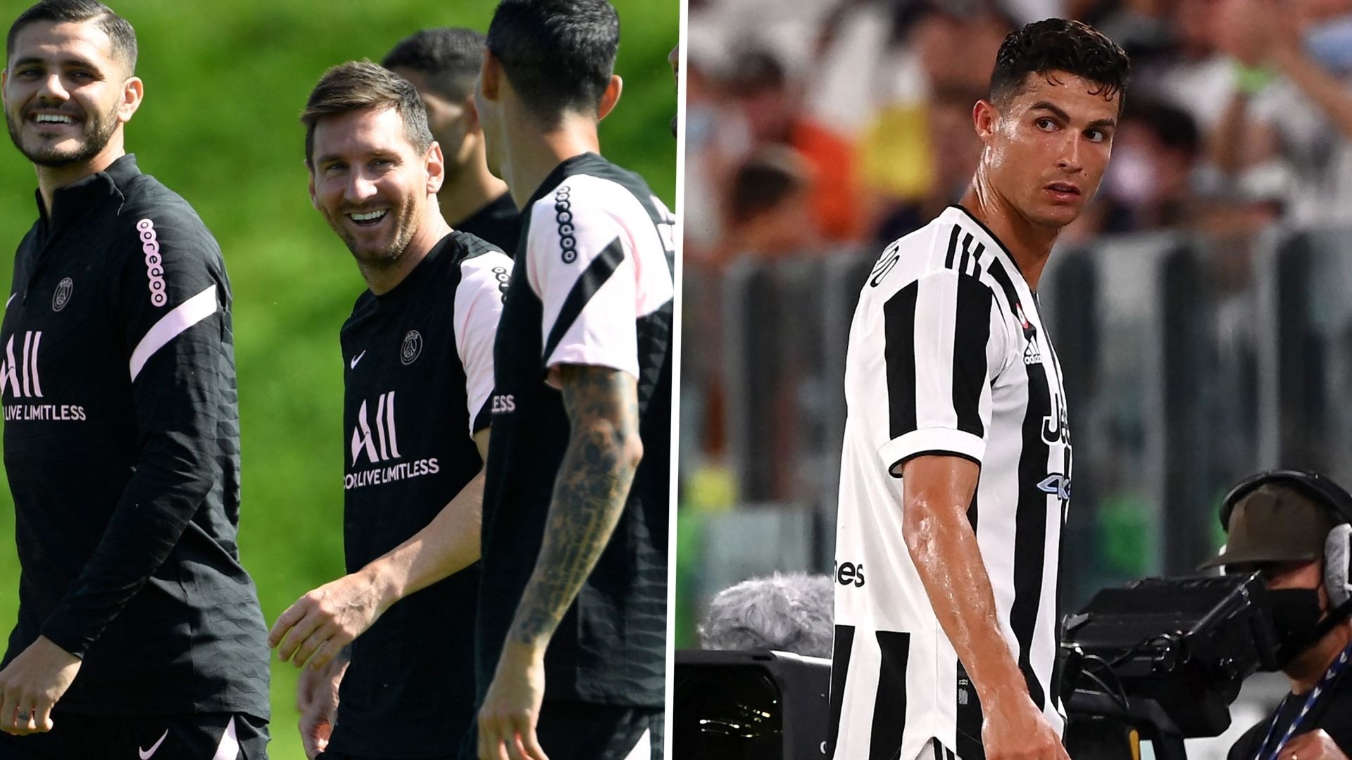 Cristiano Ronaldo Lionel Messi Juventus PSG GFX