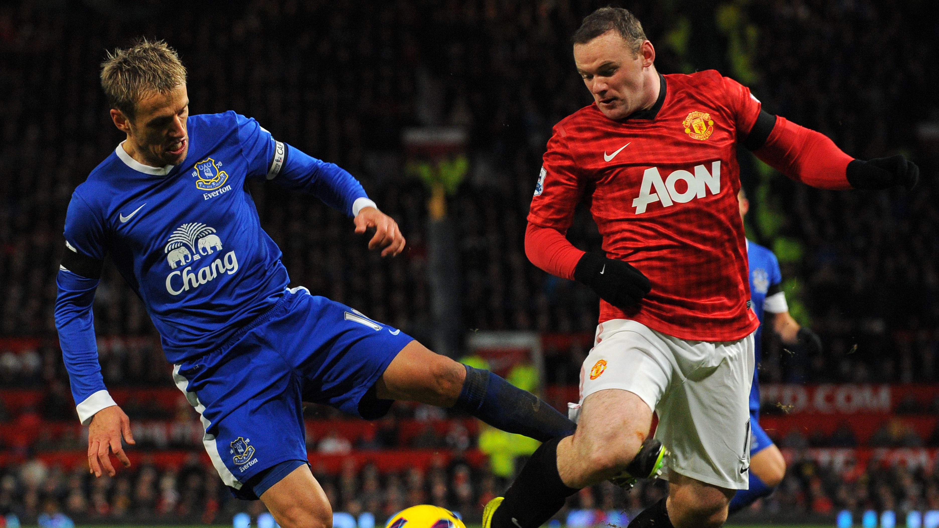 Phil Neville Wayne Rooney Everton Manchester United