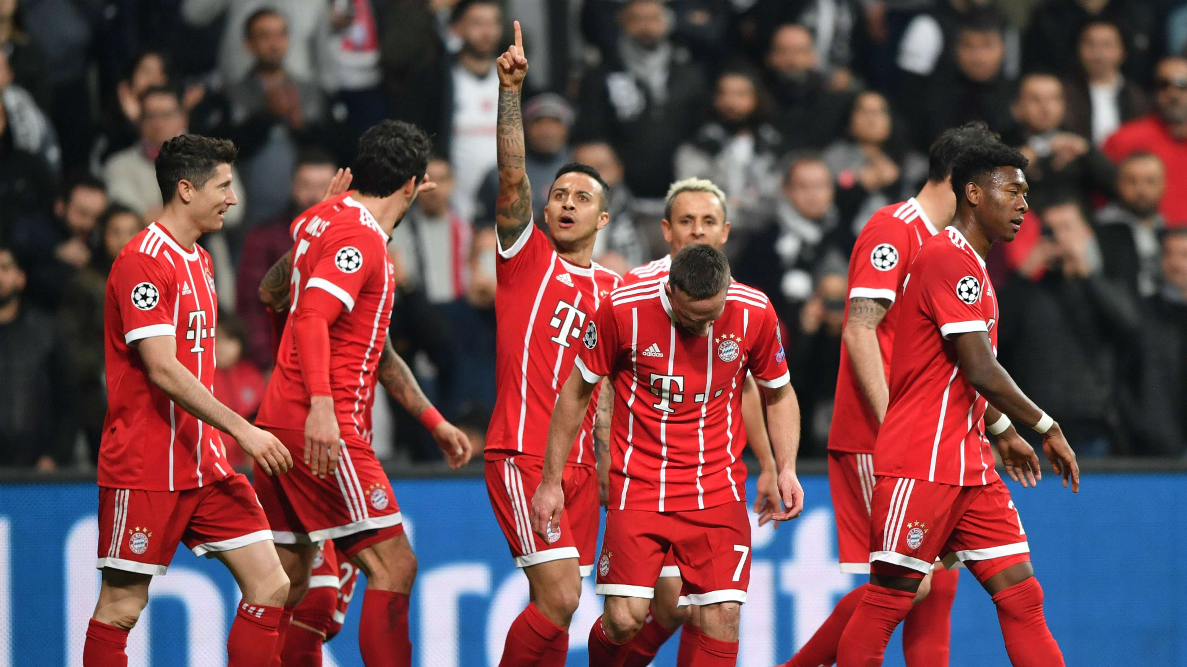Thiago Bayern Munich goal celebration vs Besiktas UCL 03142018