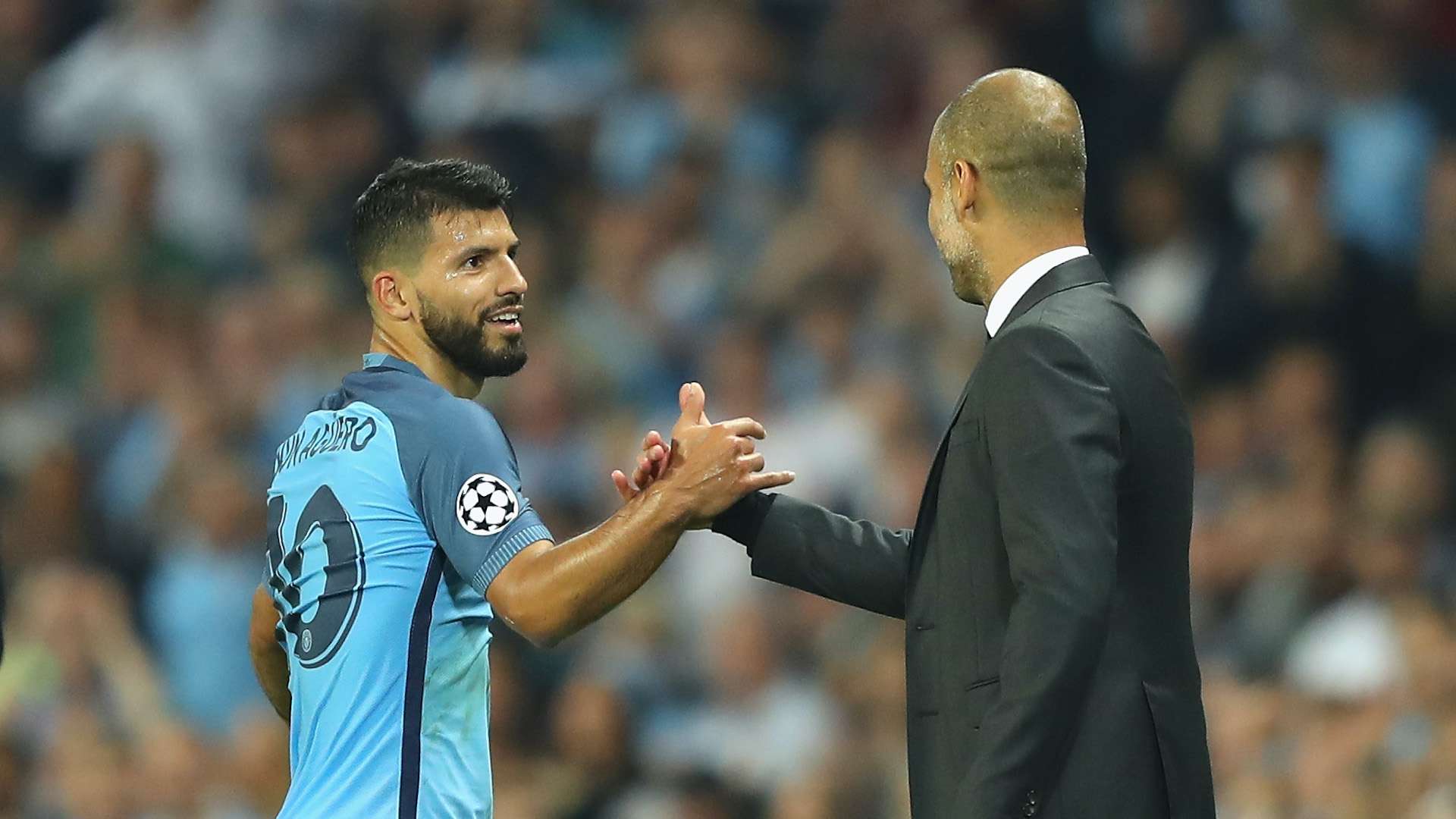 Agüero Guardiola Manchester City