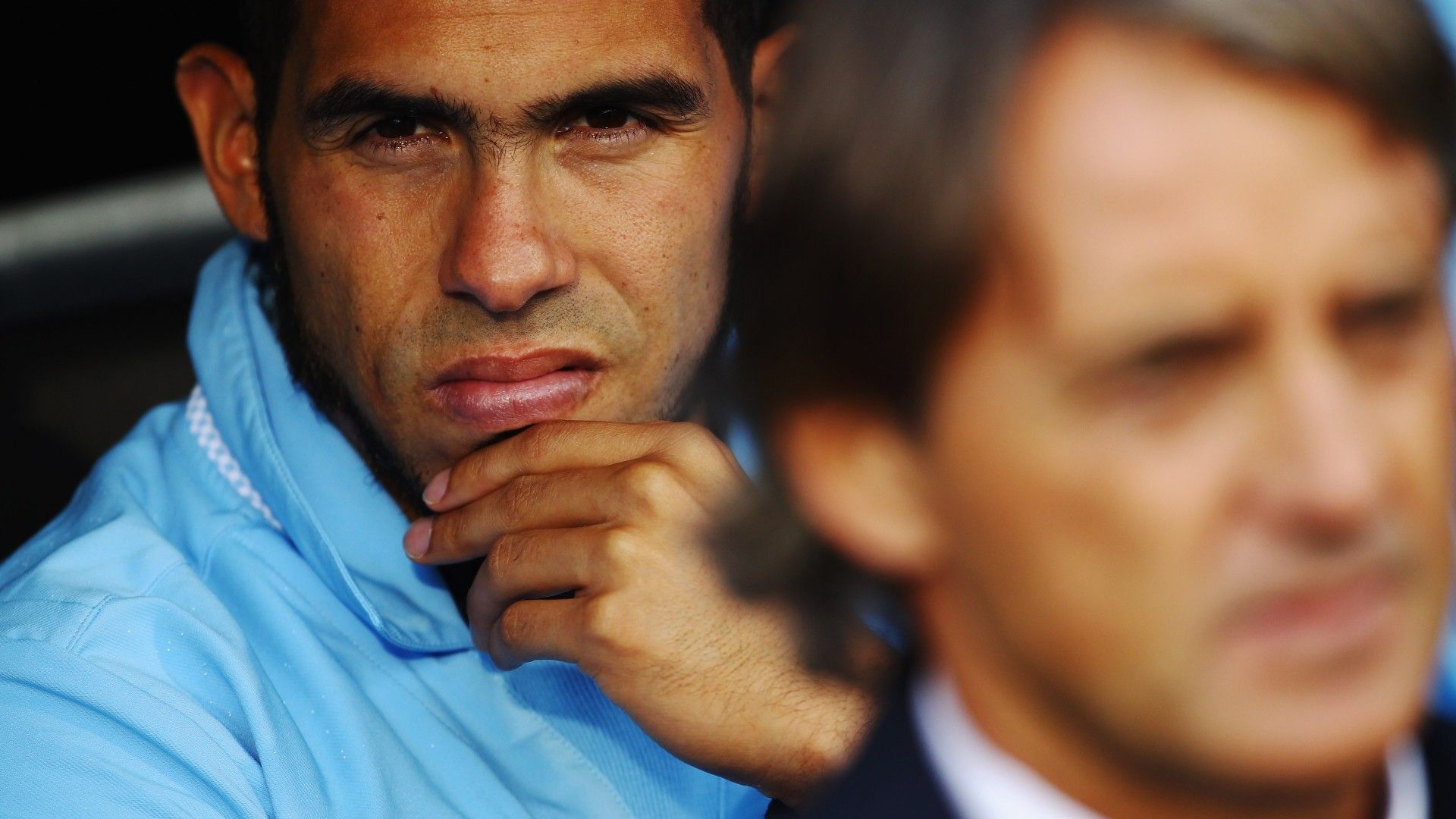 Carlos Tevez Roberto Mancini Manchester City