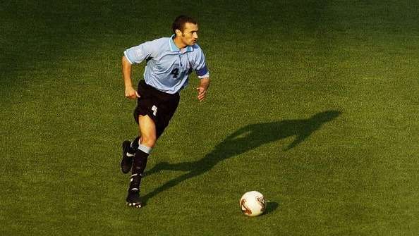 Paolo Montero featuring for Uruguay