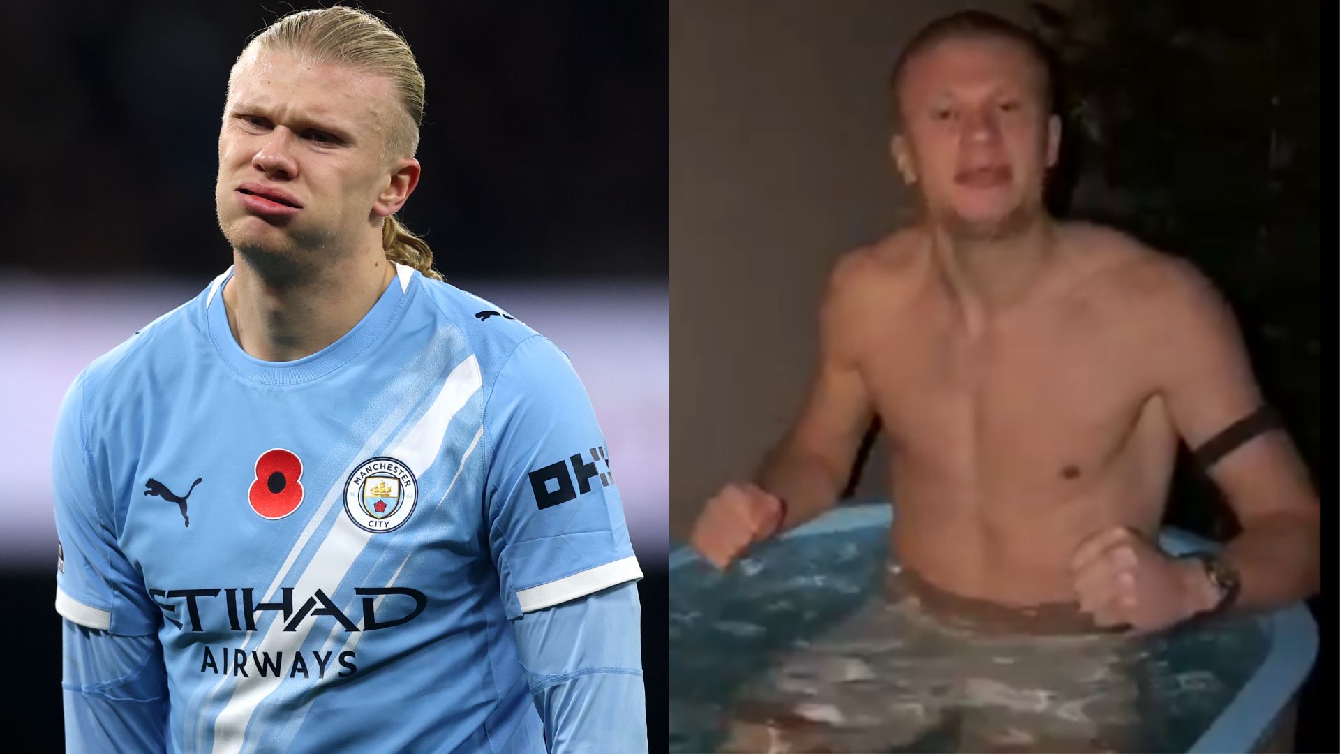 Erling Haaland ice bath 2025