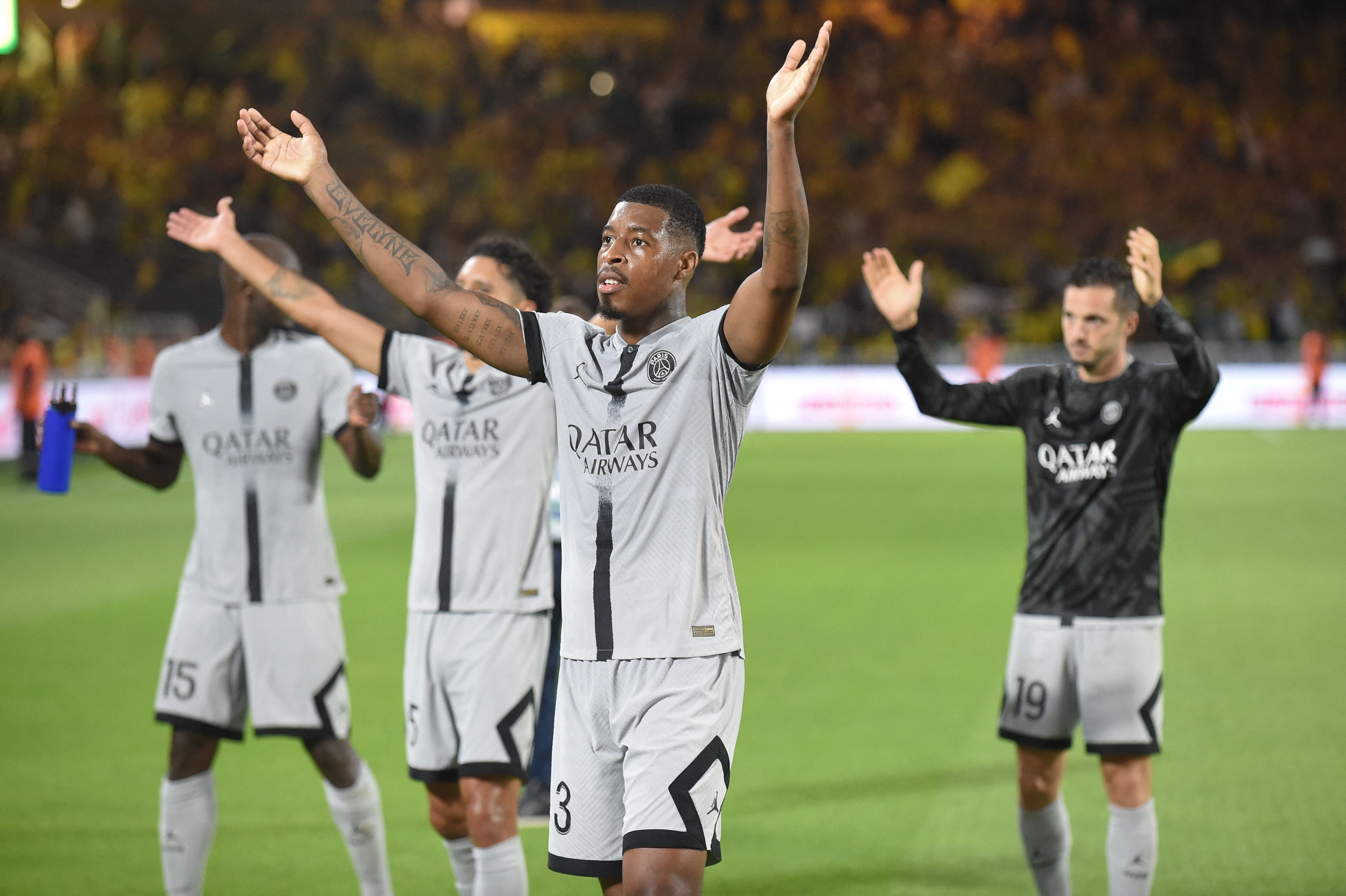 Presnel Kimpembe lors de la victoire du PSG face à Nantes le 3 septembre 2022.