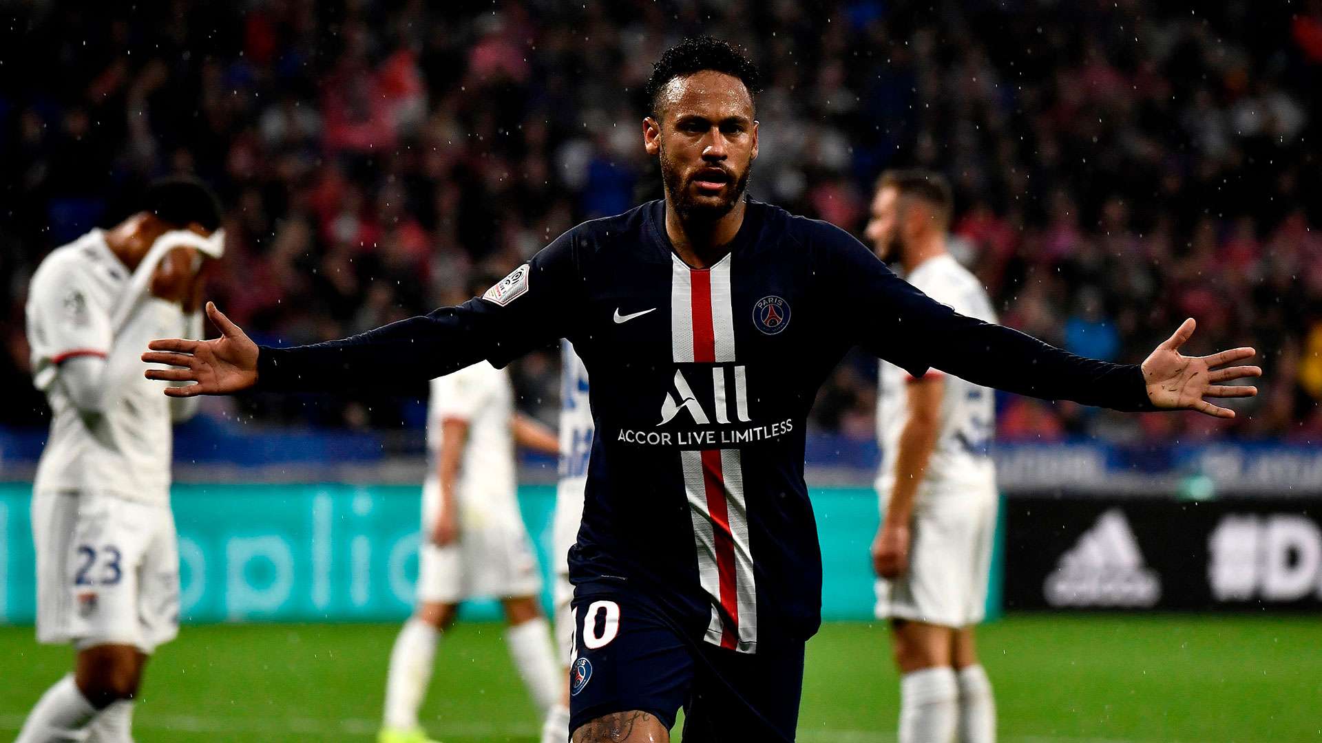 Neymar PSG Lyon Goal Celebration 09222019