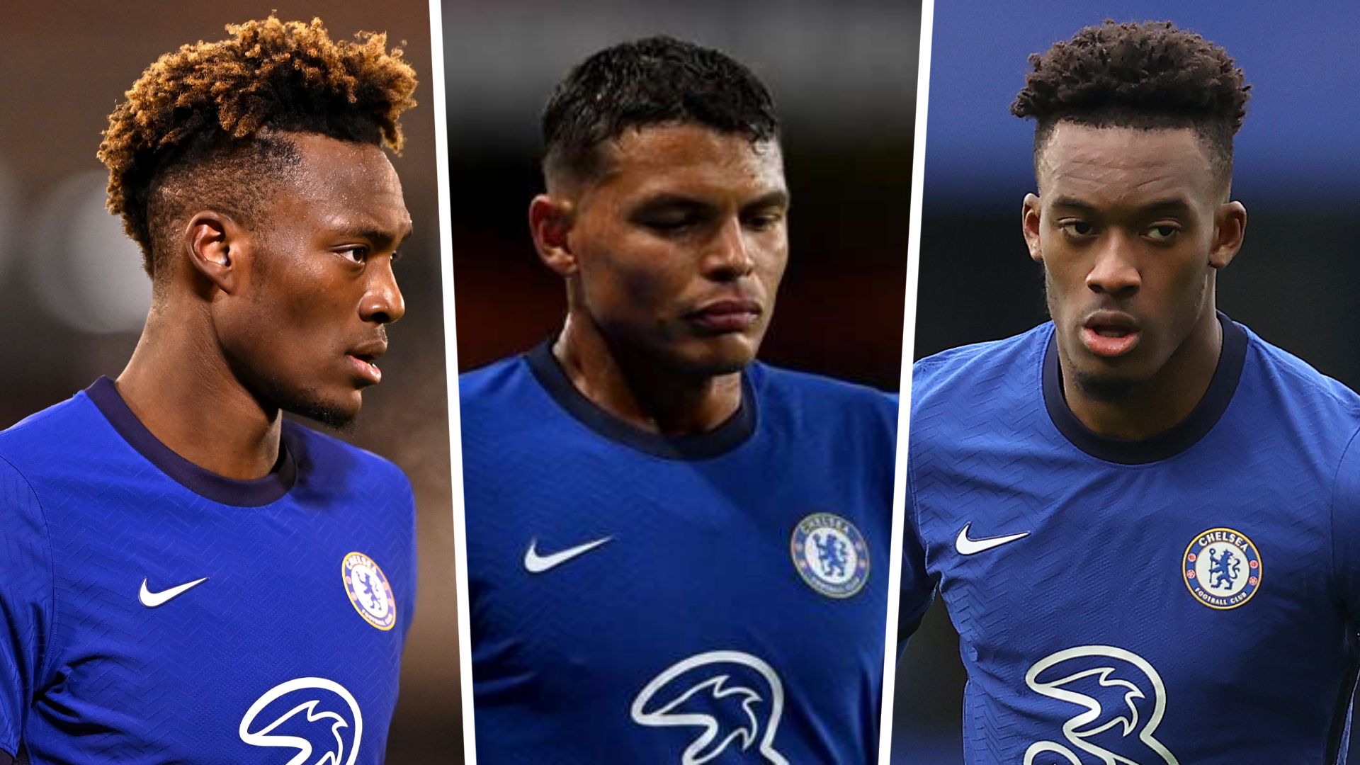 Tammy Abraham, Thiago Silva and Callum Hudson-Odoi split main image