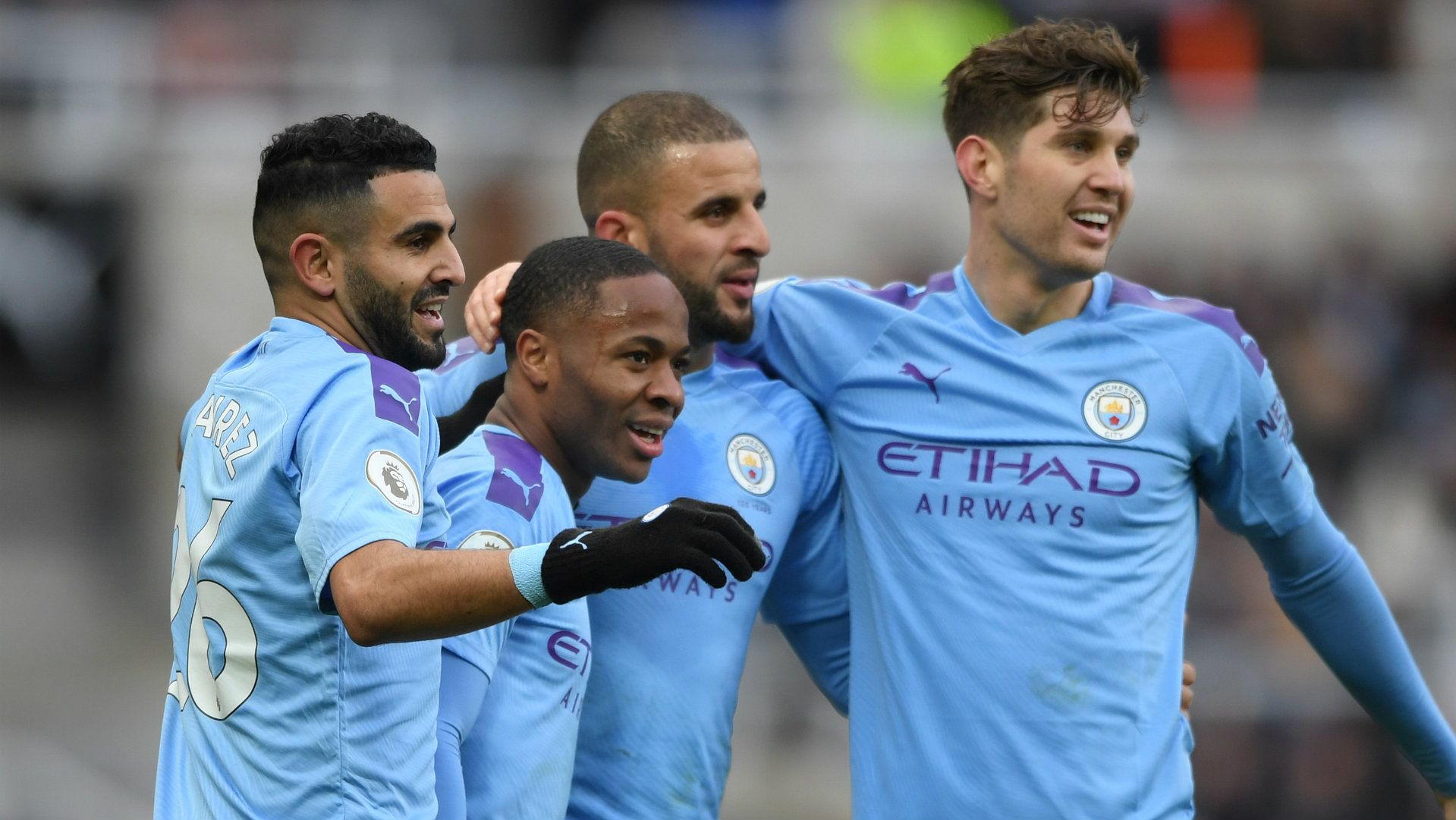 Riyad Mahrez Raheem Sterling Kyle Walker John Stones Newcastle vs Man City 2019-20