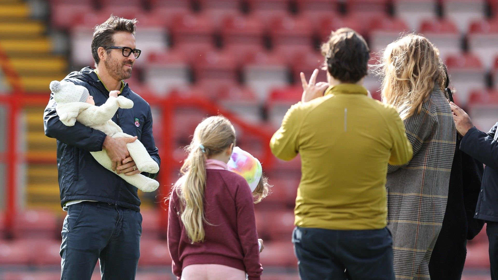 Ryan Reynolds and family Wrexham vs York City 2022-23