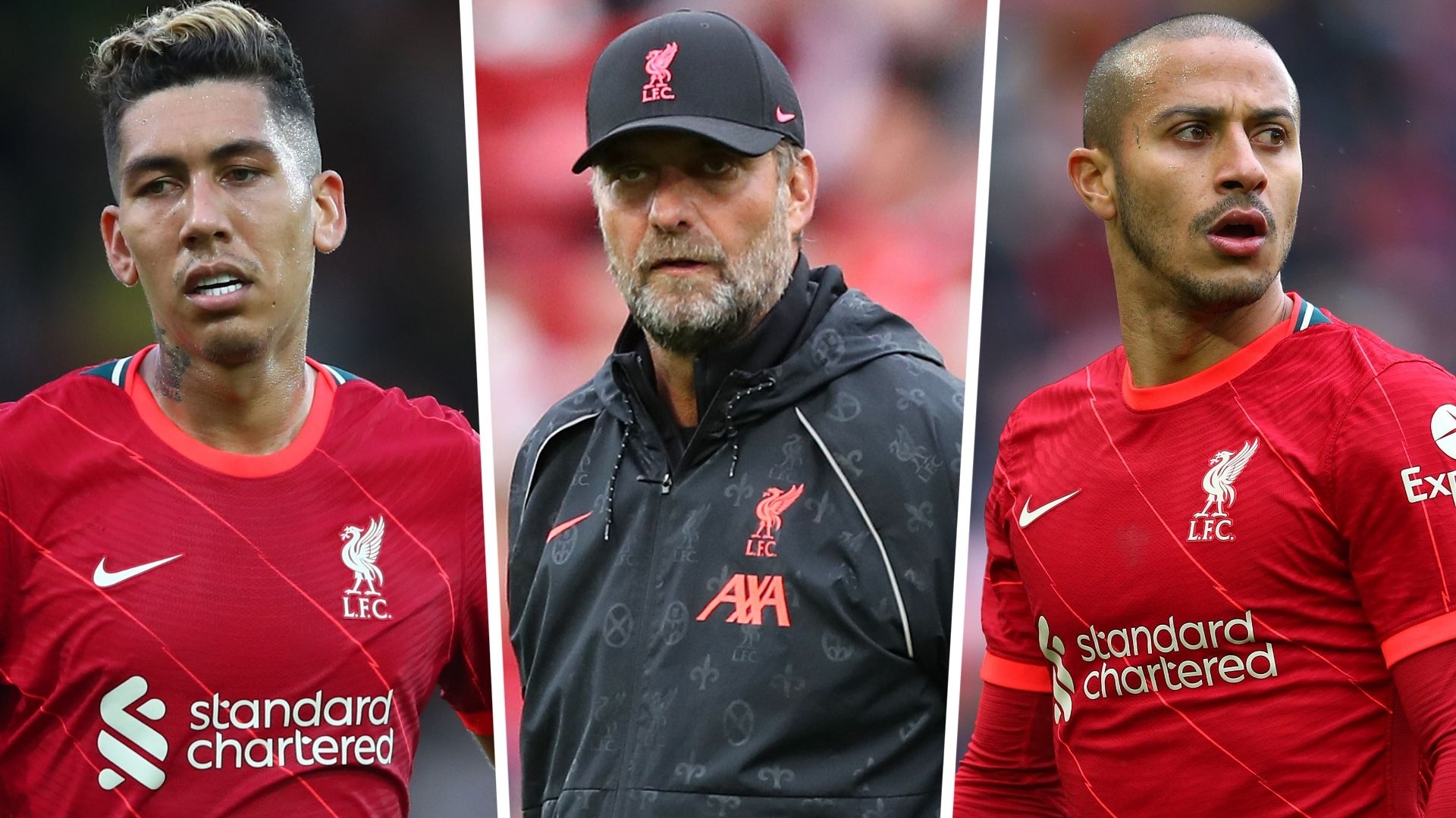 Roberto Firmino Jurgen Klopp Thiago Alcantara 2021