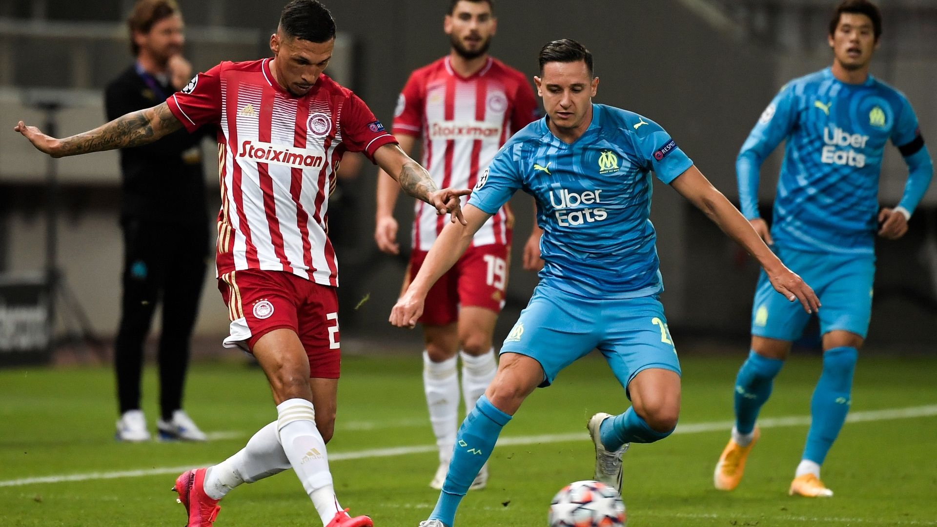 Holebas Thauvin Olympiakos Marseille Champions League 211020